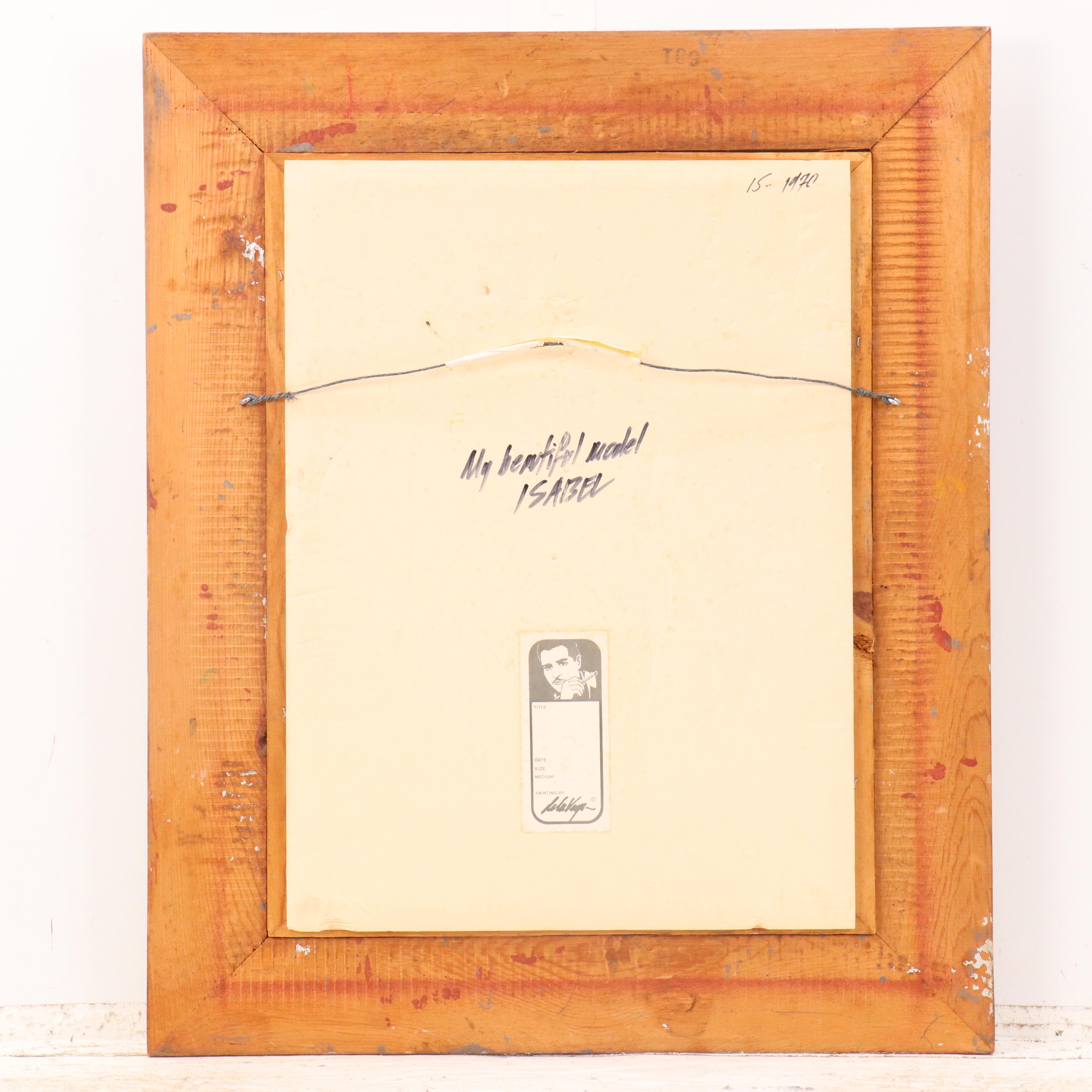 Stylized Oil Painting "My Beautiful Mode Isabel," 1971