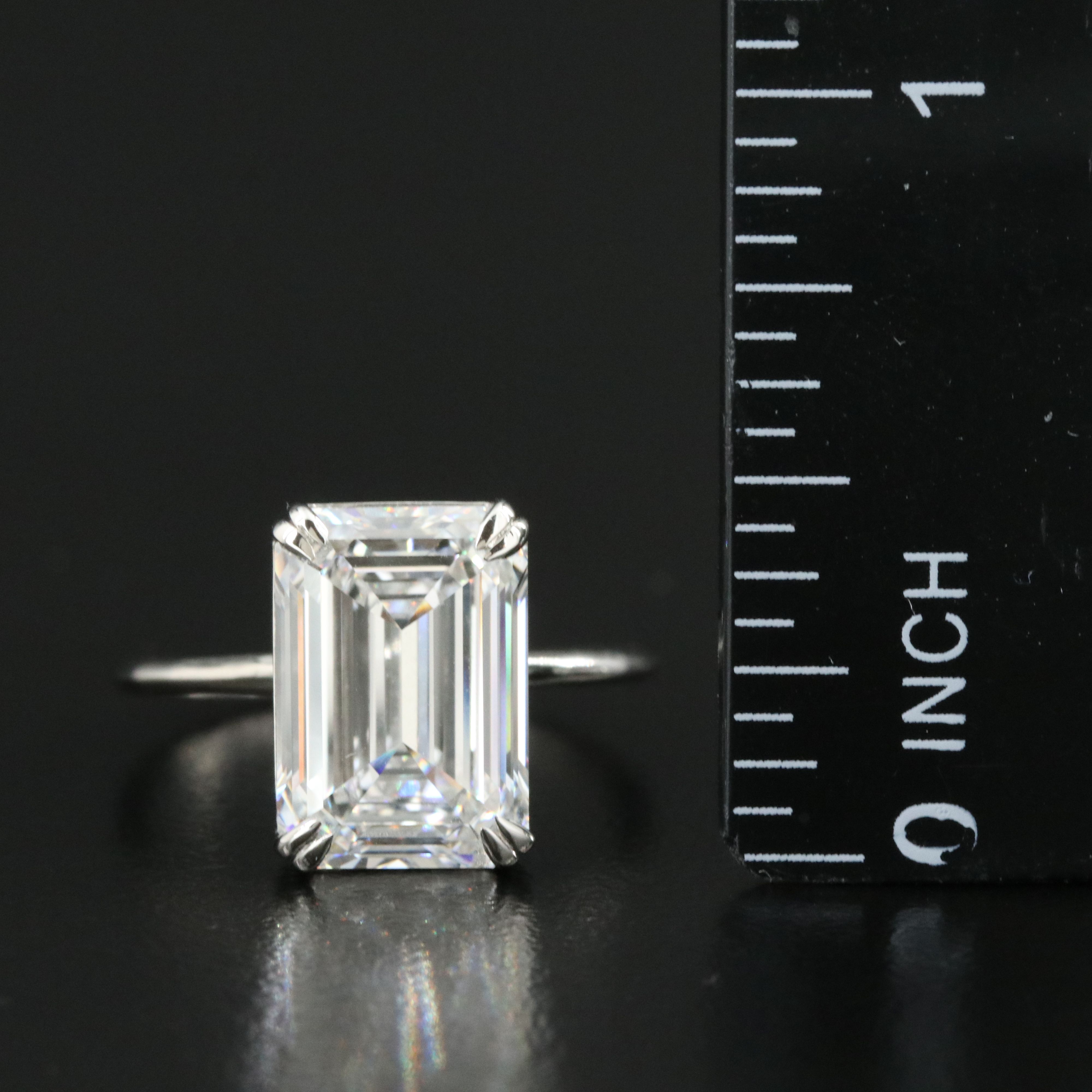 Platinum 5.55 CT Lab Grown Diamond Solitaire Ring with IGI Report