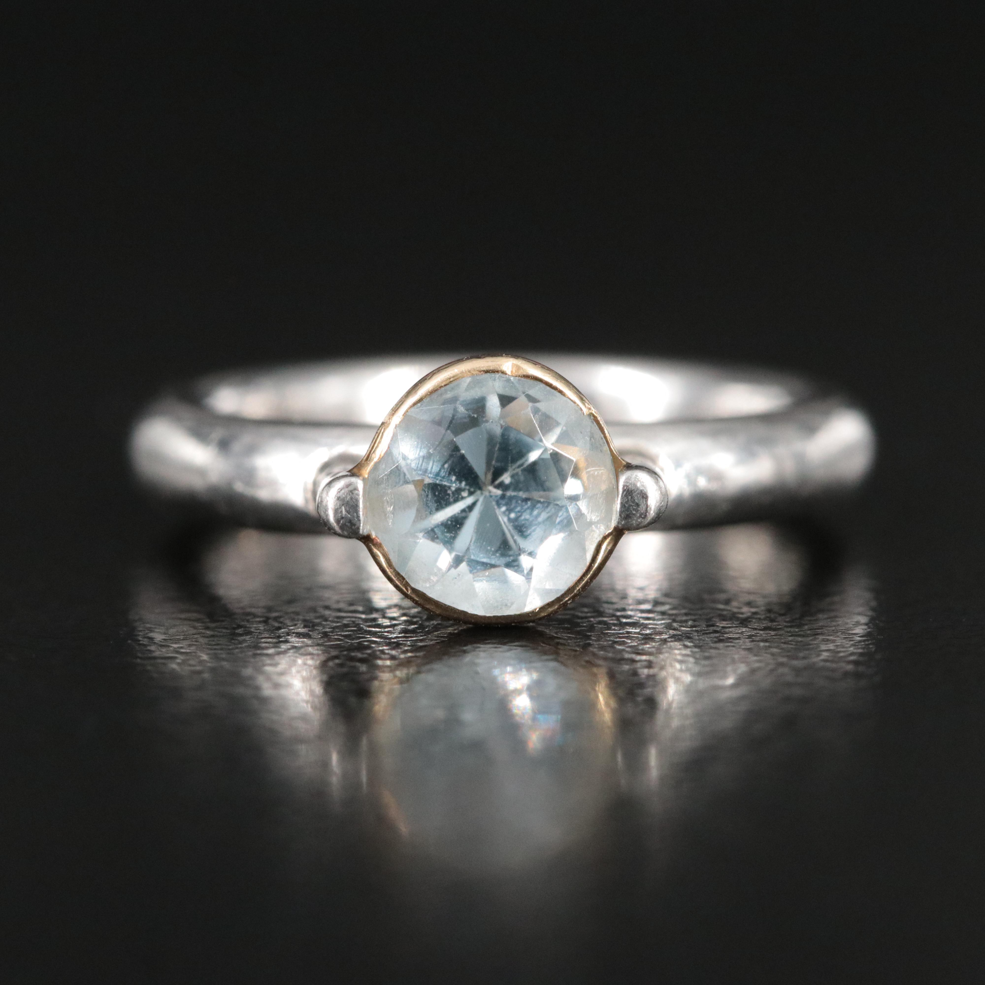 Platinum Solitaire Ring with 10K Bezel