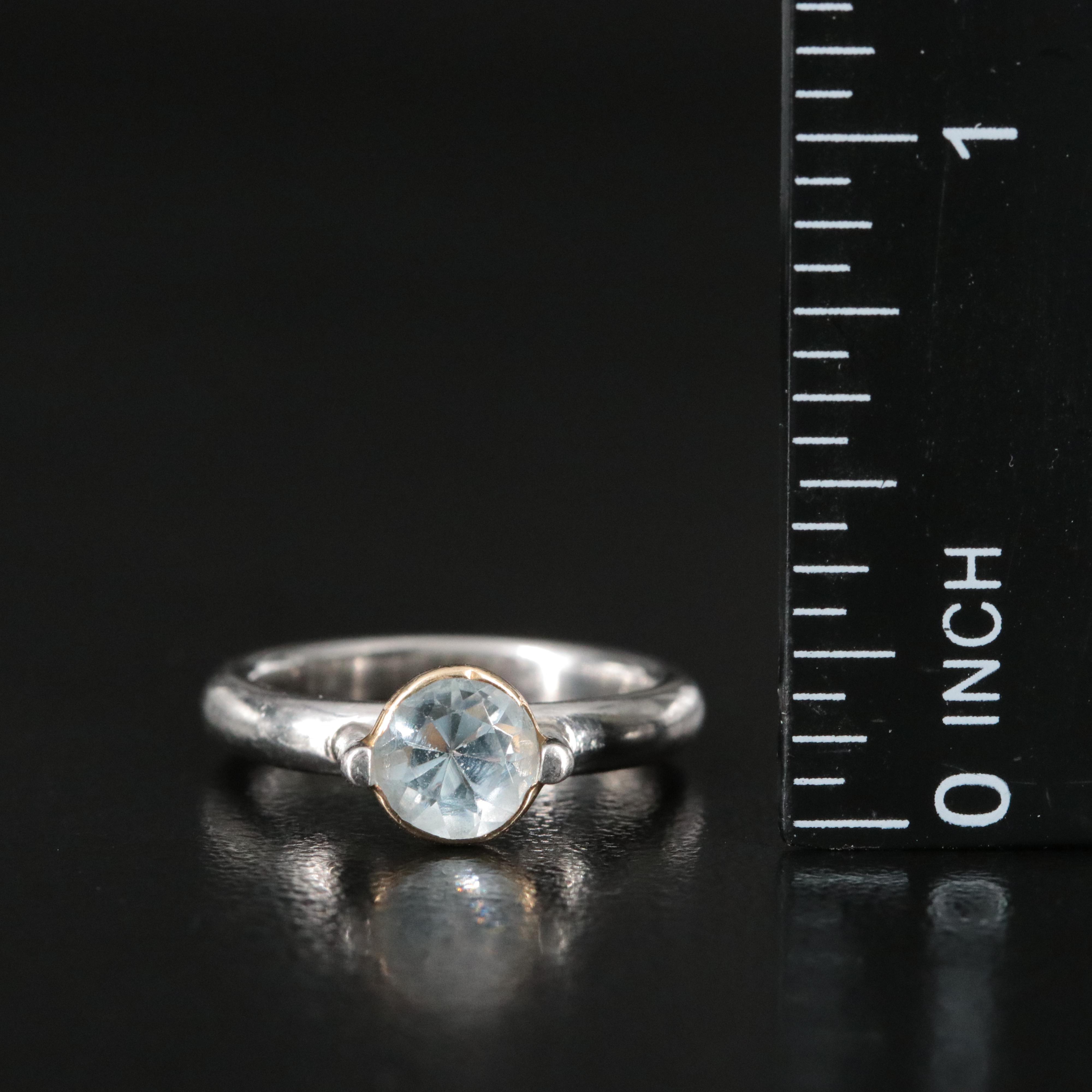 Platinum Solitaire Ring with 10K Bezel