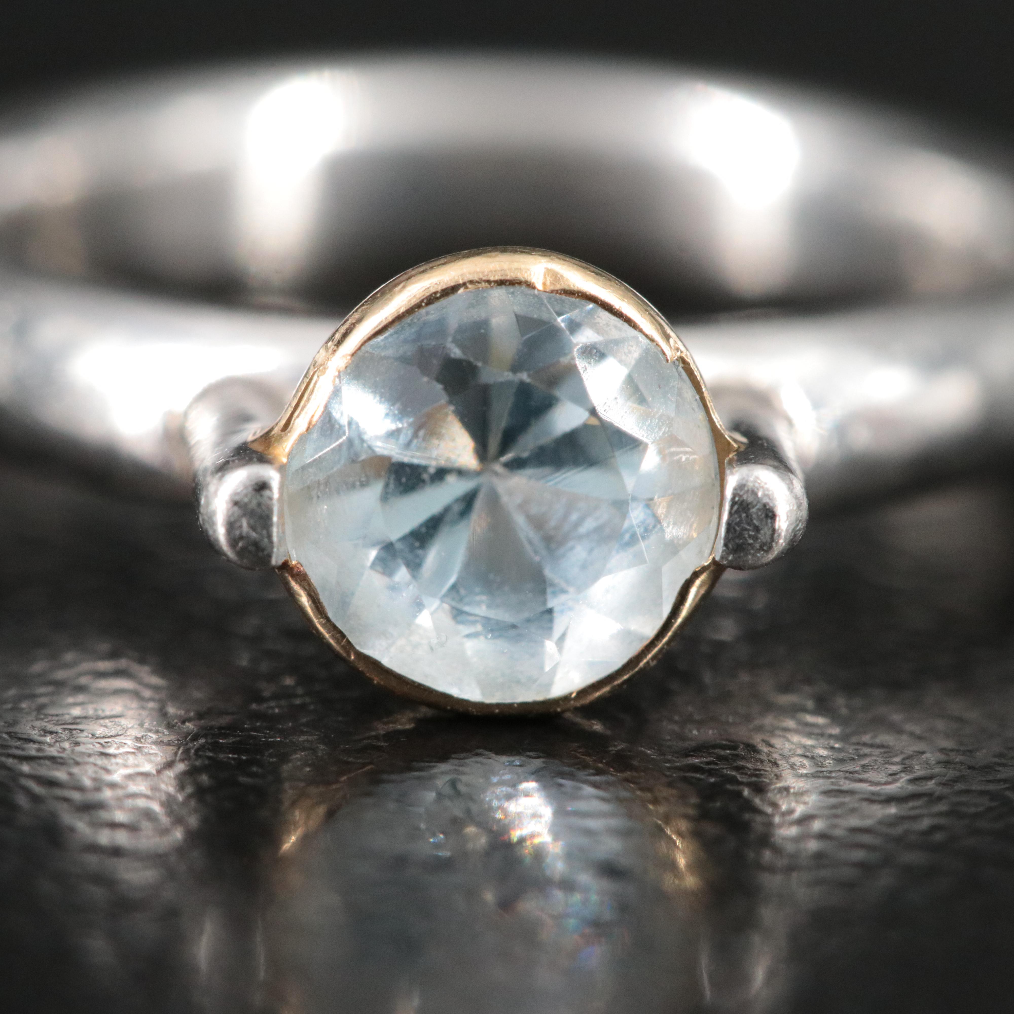 Platinum Solitaire Ring with 10K Bezel