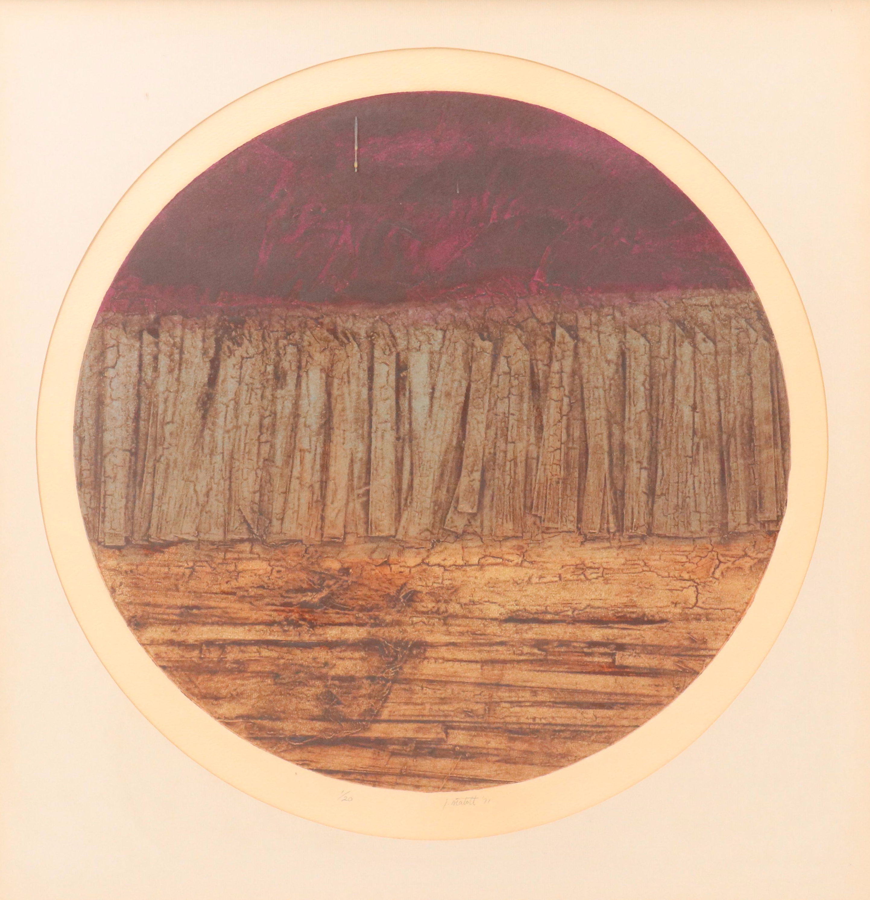 Jack Matott Abstract Intaglio "Asparagus II," 1971