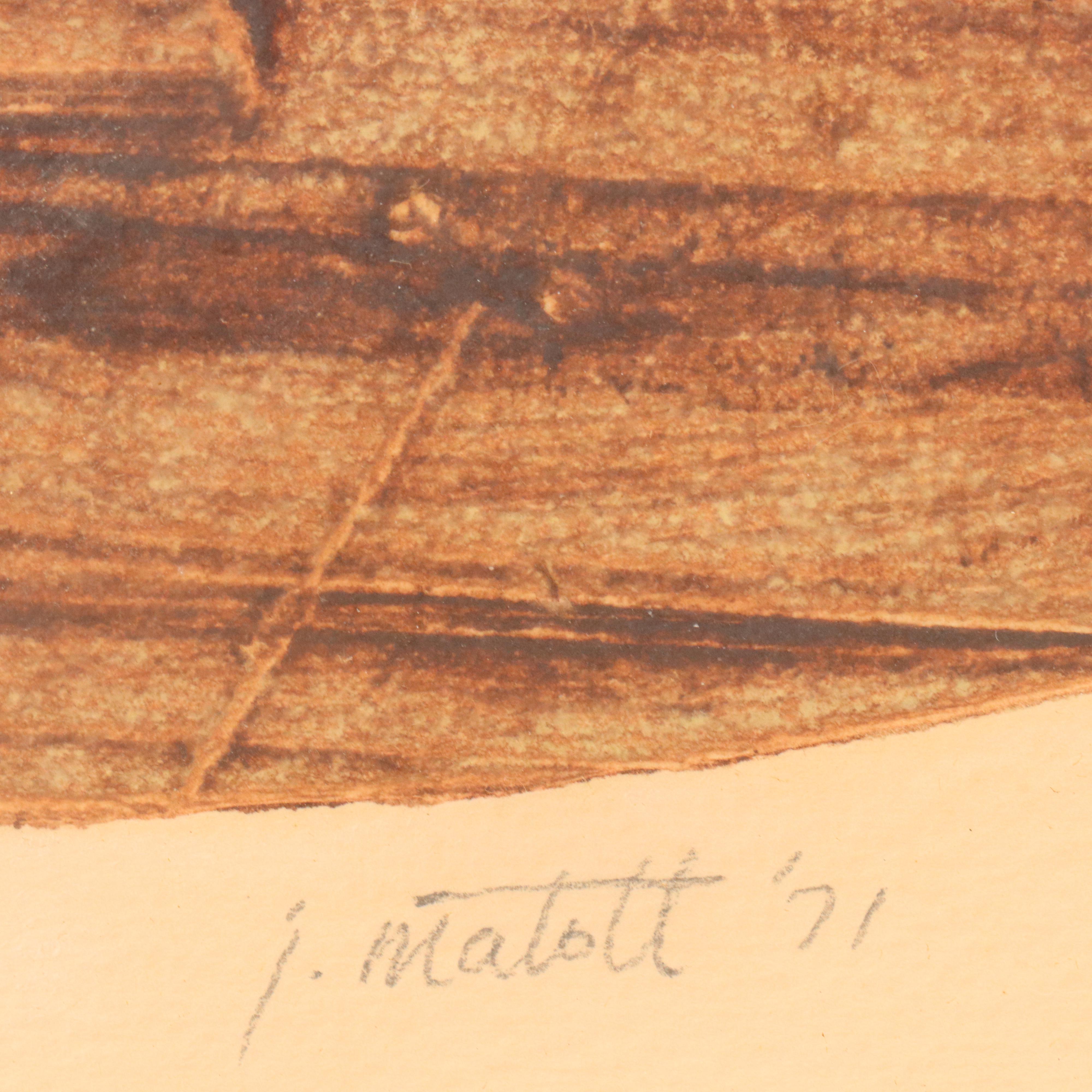 Jack Matott Abstract Intaglio "Asparagus II," 1971