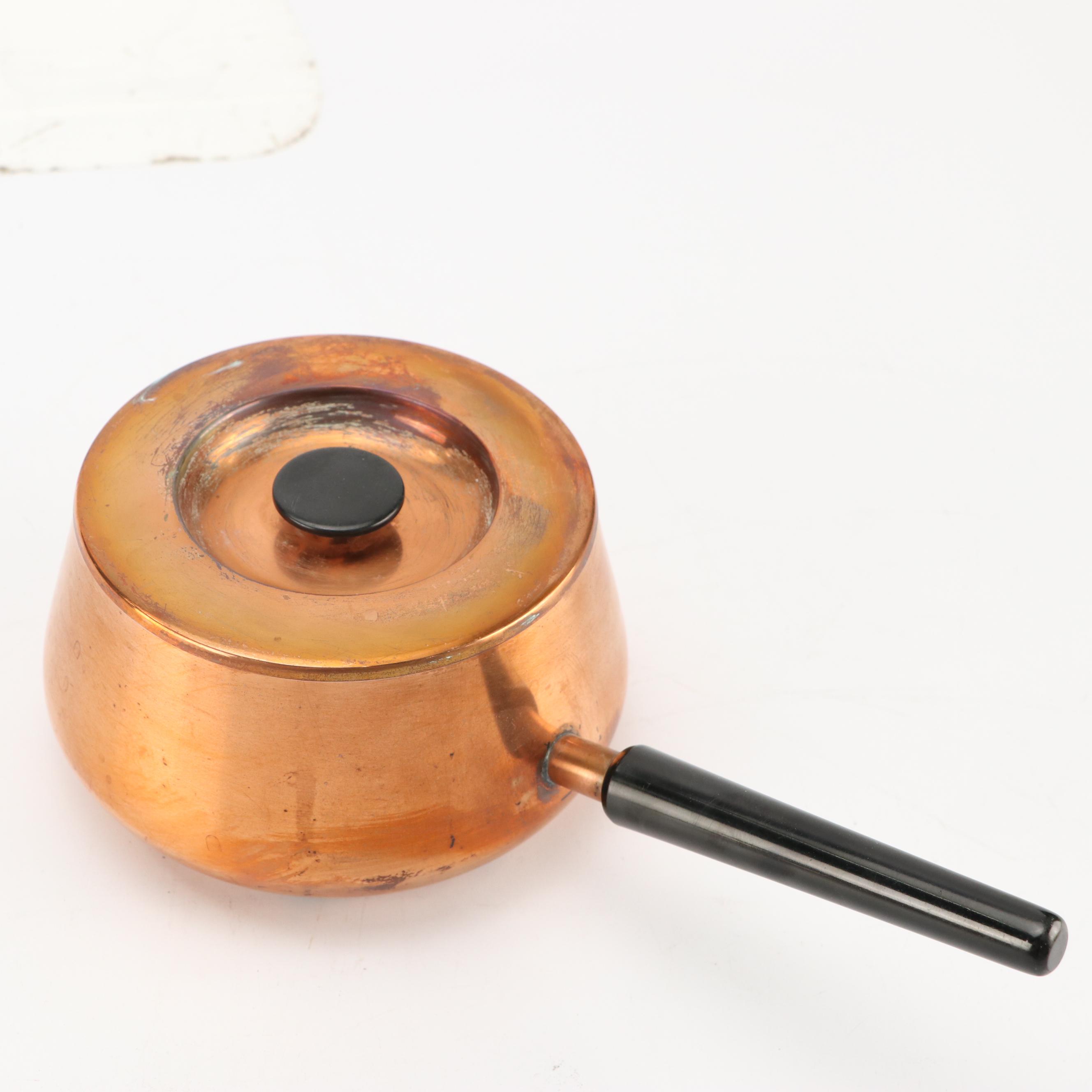 Sigg, S. Sternau & Co., and Other Copper Pots, Pans, and Chafing Dishes