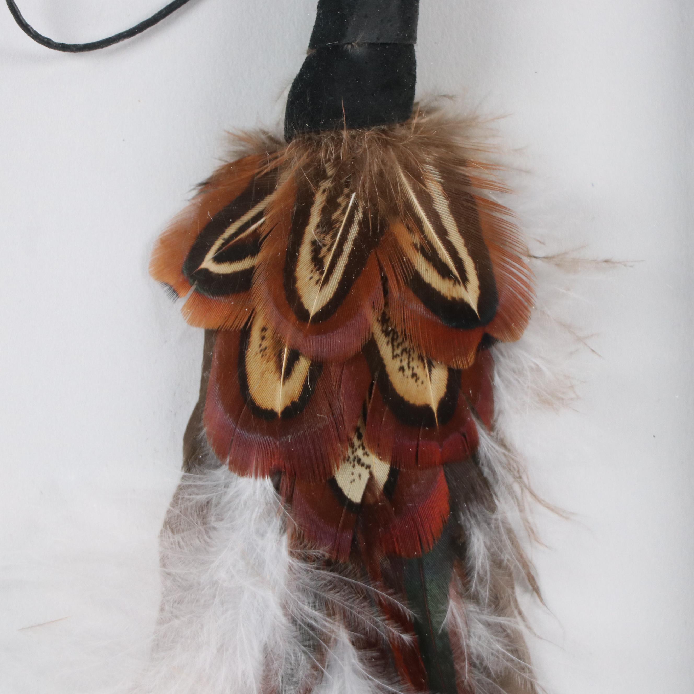 American Southwestern Themed Artwork Including Two Prints and Painted Feather