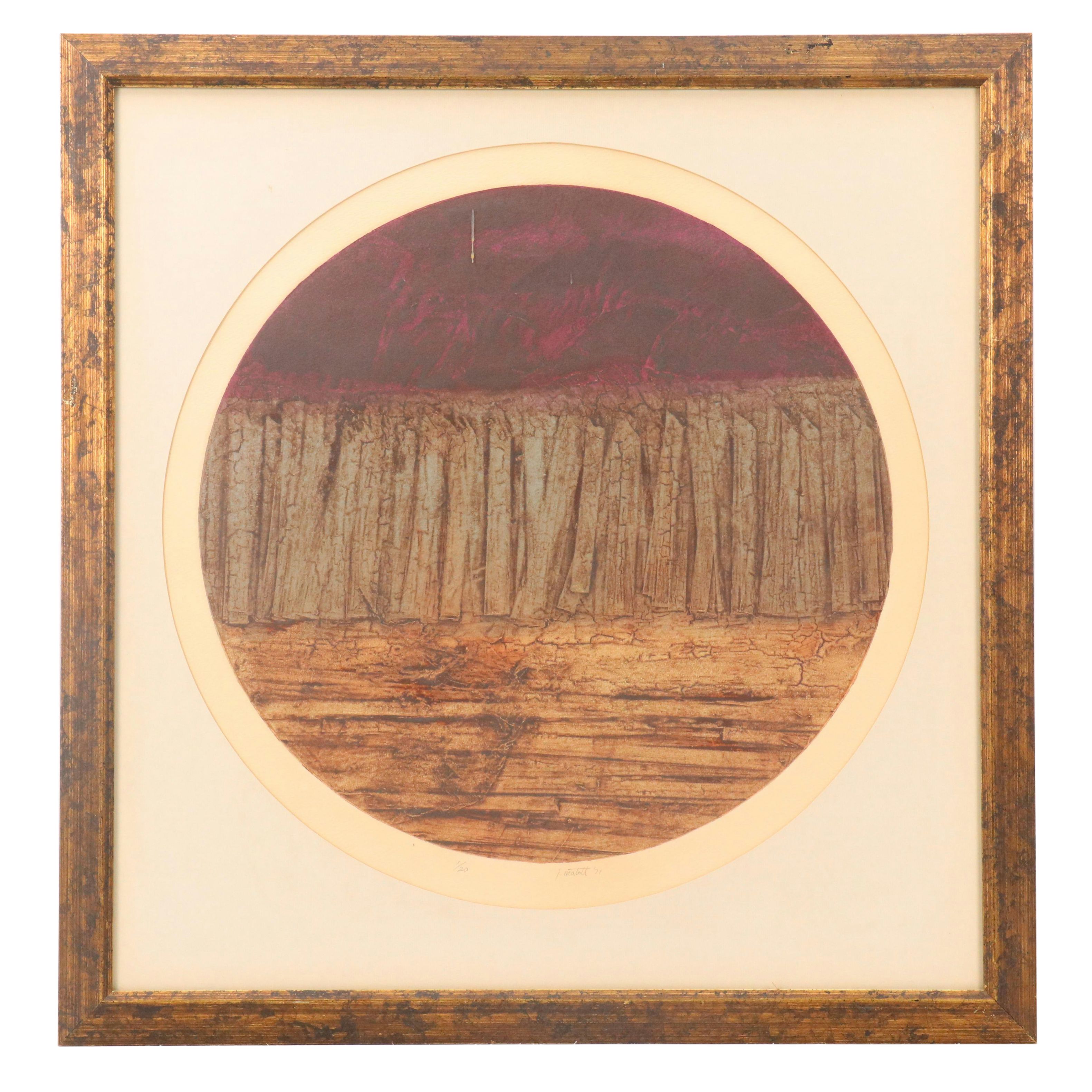 Jack Matott Abstract Intaglio "Asparagus II," 1971