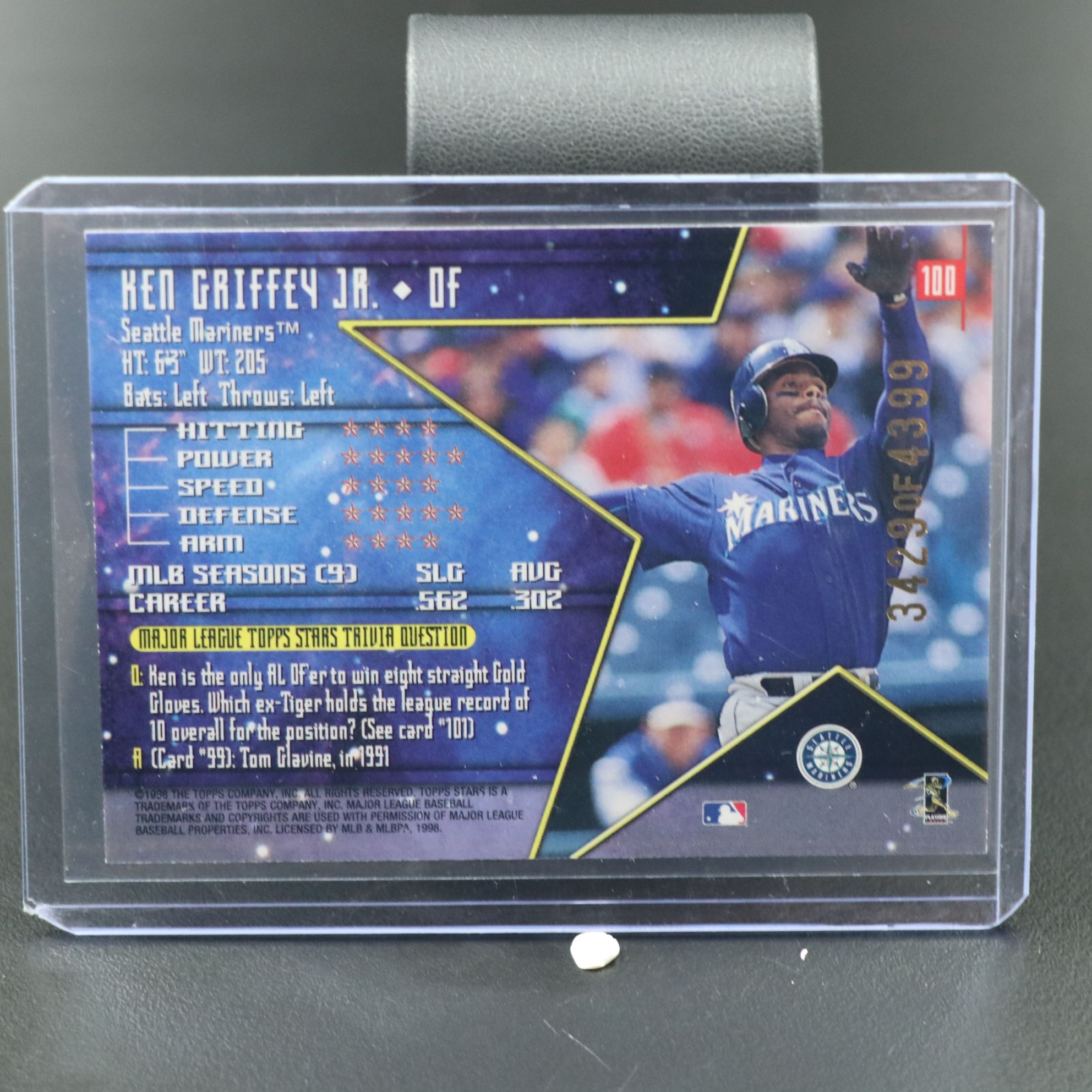 1998 Topps Ken Griffey Jr. MLB Stars Baseball Card No. 3429/4399