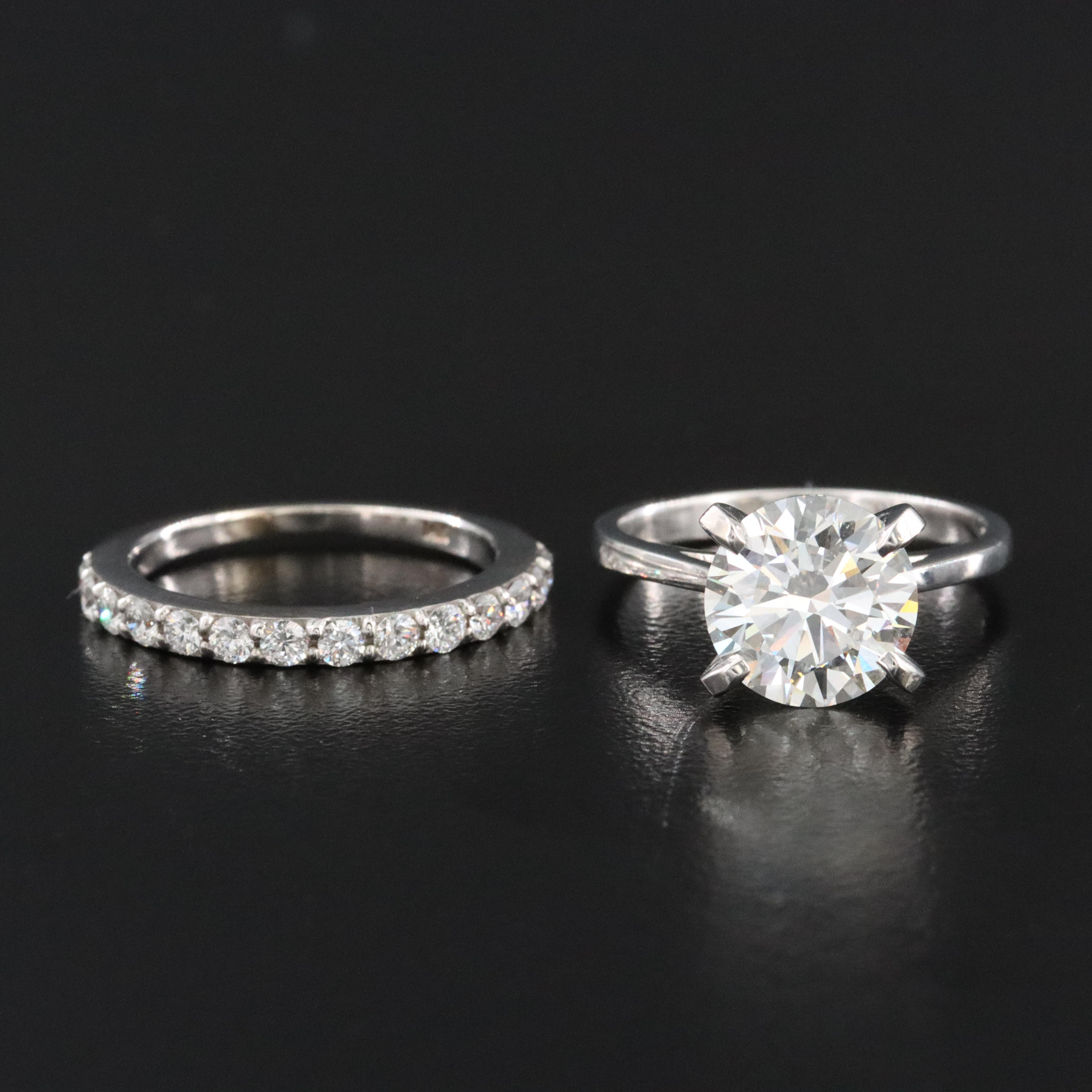 14K 3.87 CTW Lab Grown Diamond Ring Set with IGI Report