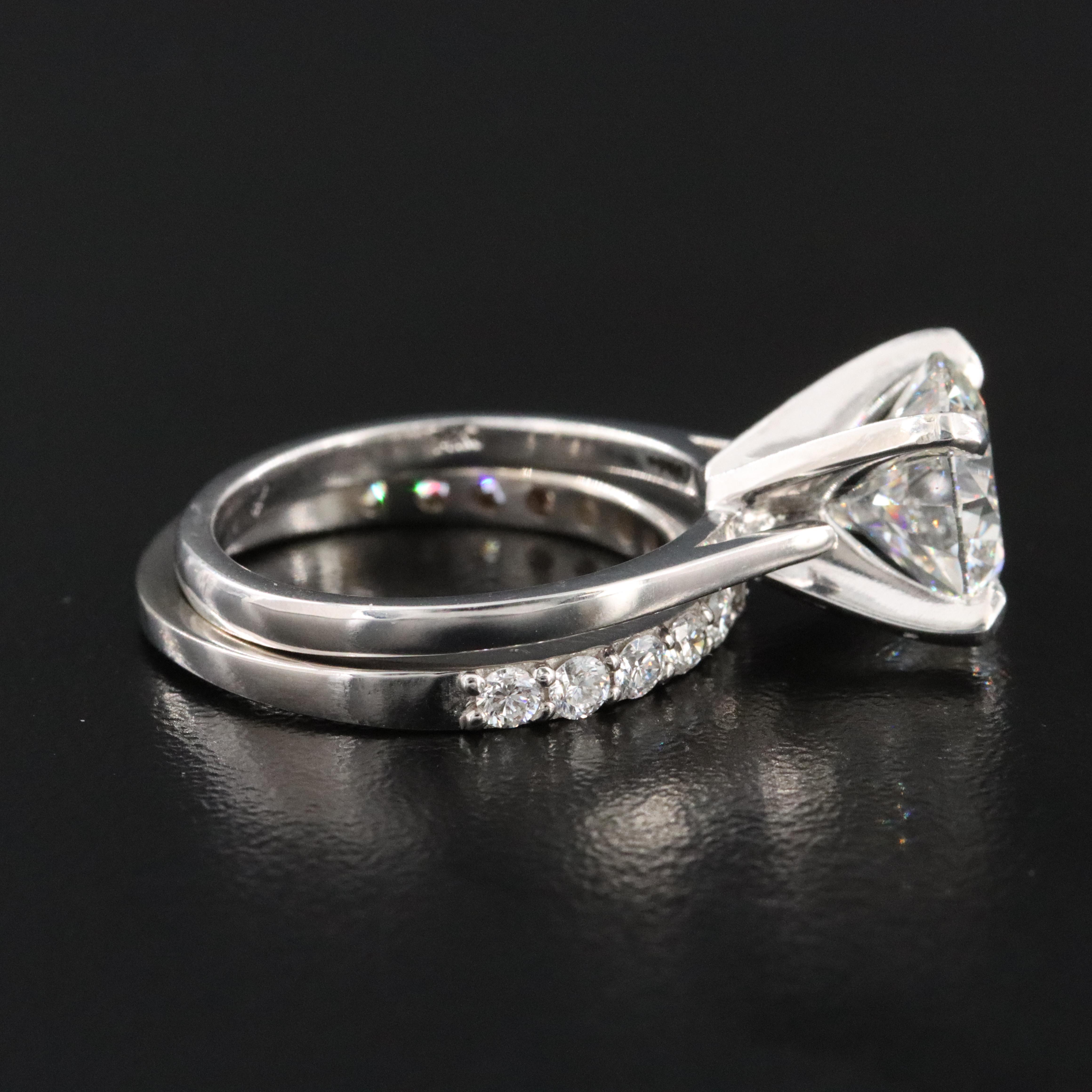 14K 3.87 CTW Lab Grown Diamond Ring Set with IGI Report