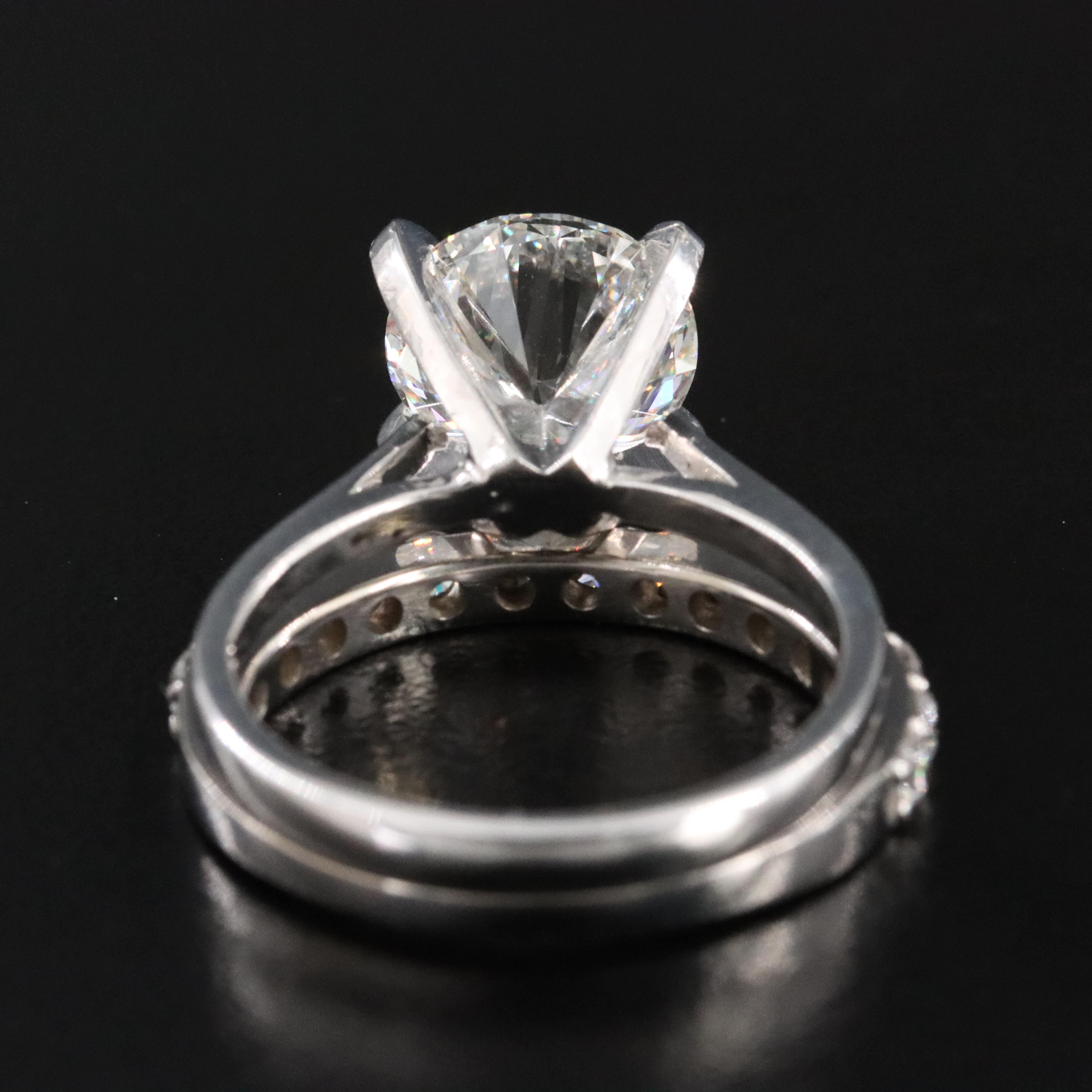 14K 3.87 CTW Lab Grown Diamond Ring Set with IGI Report