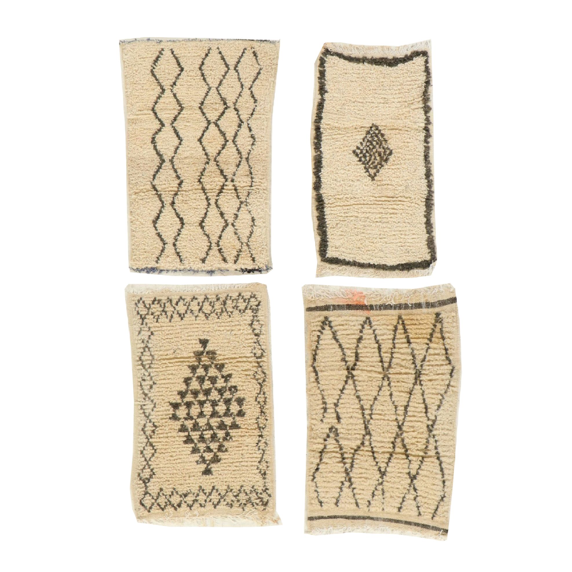 Group of Hand-Knotted Moroccan Berber Accent Rugs