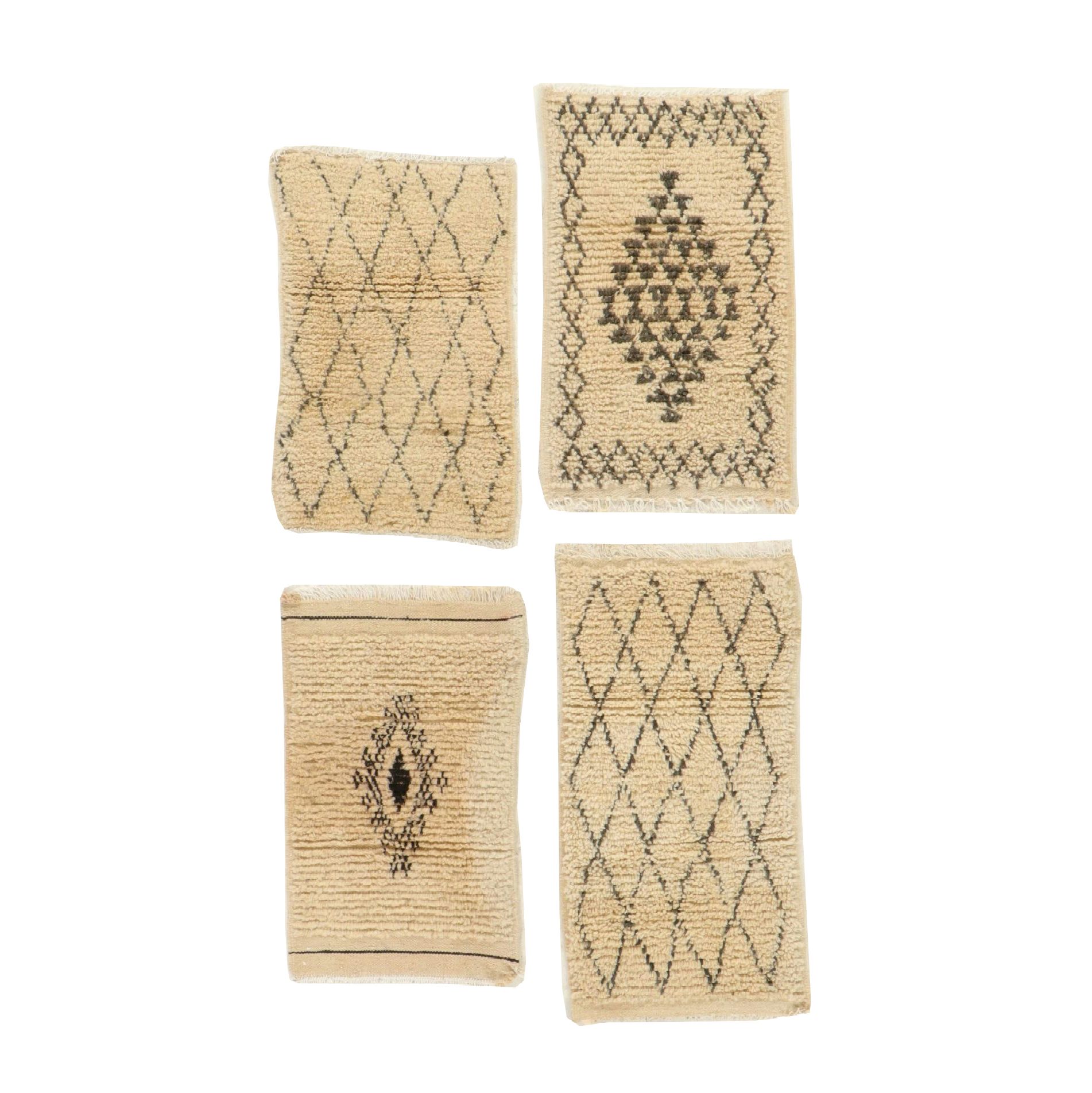 Hand-Knotted Moroccan Berber Accent Rugs