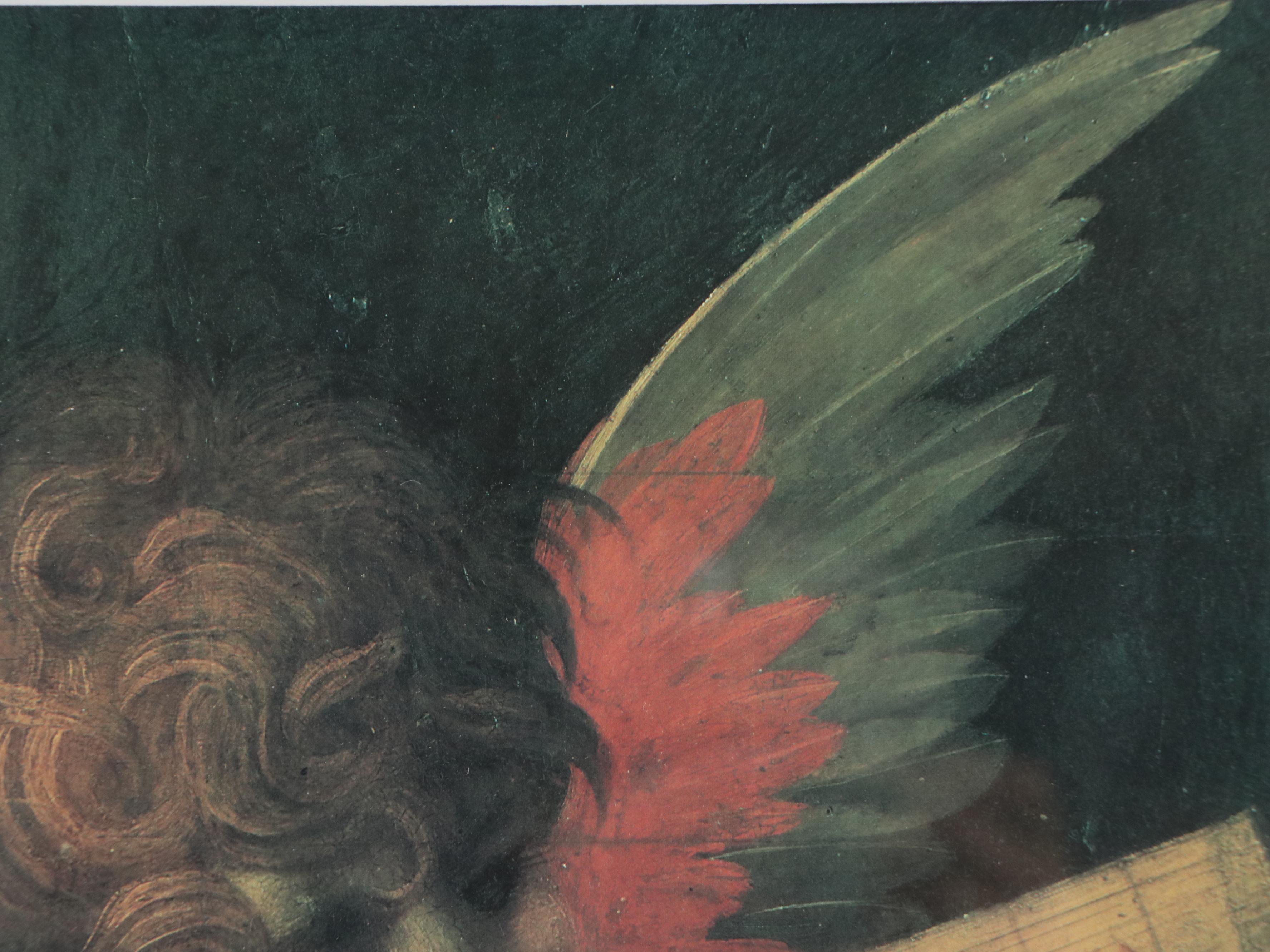 After Rosso Fiorentino Offset Lithograph "Cherub Playing a Lute"