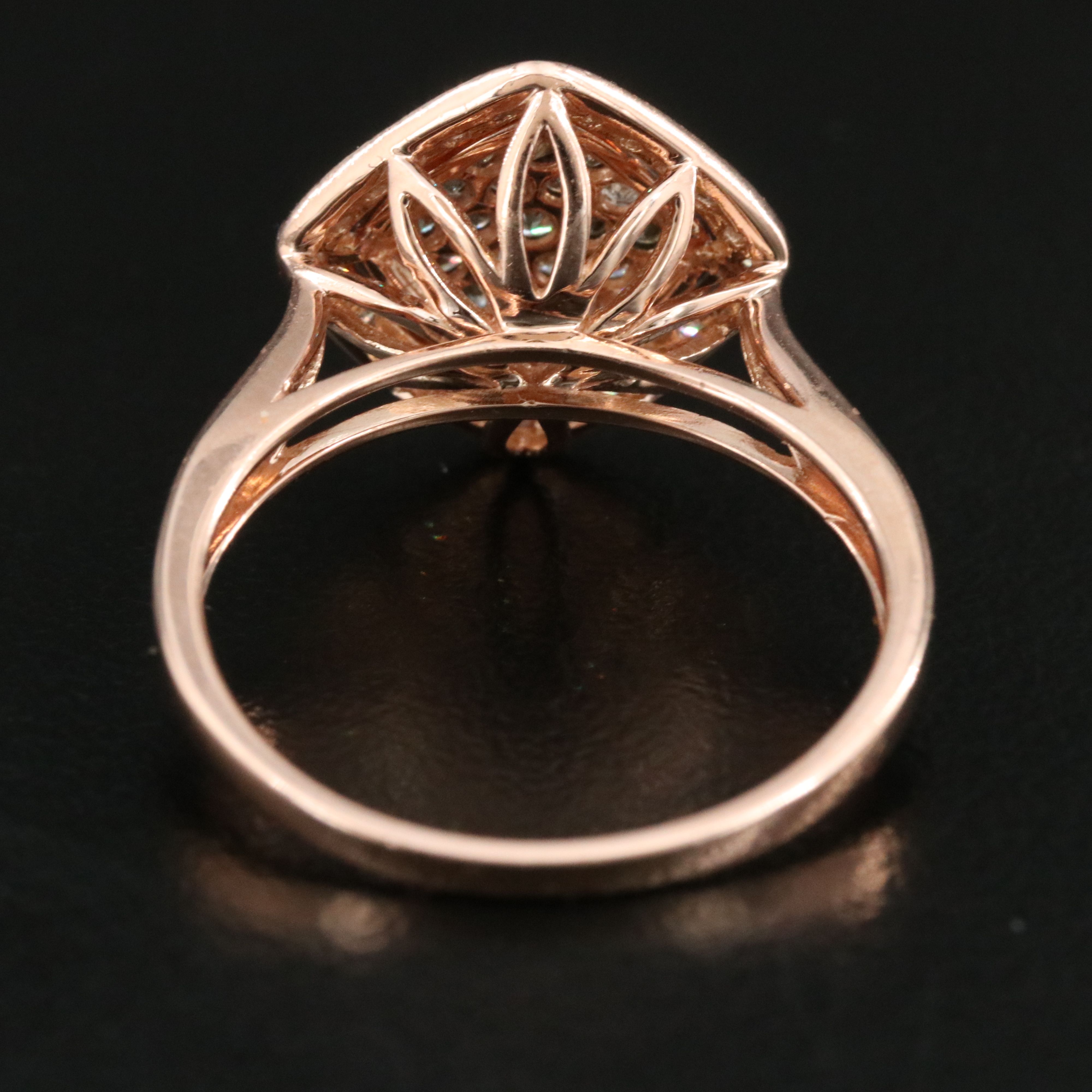 10K Rose Gold 0.40 CTW Diamond Rhombus Ring Including Fancy Brown
