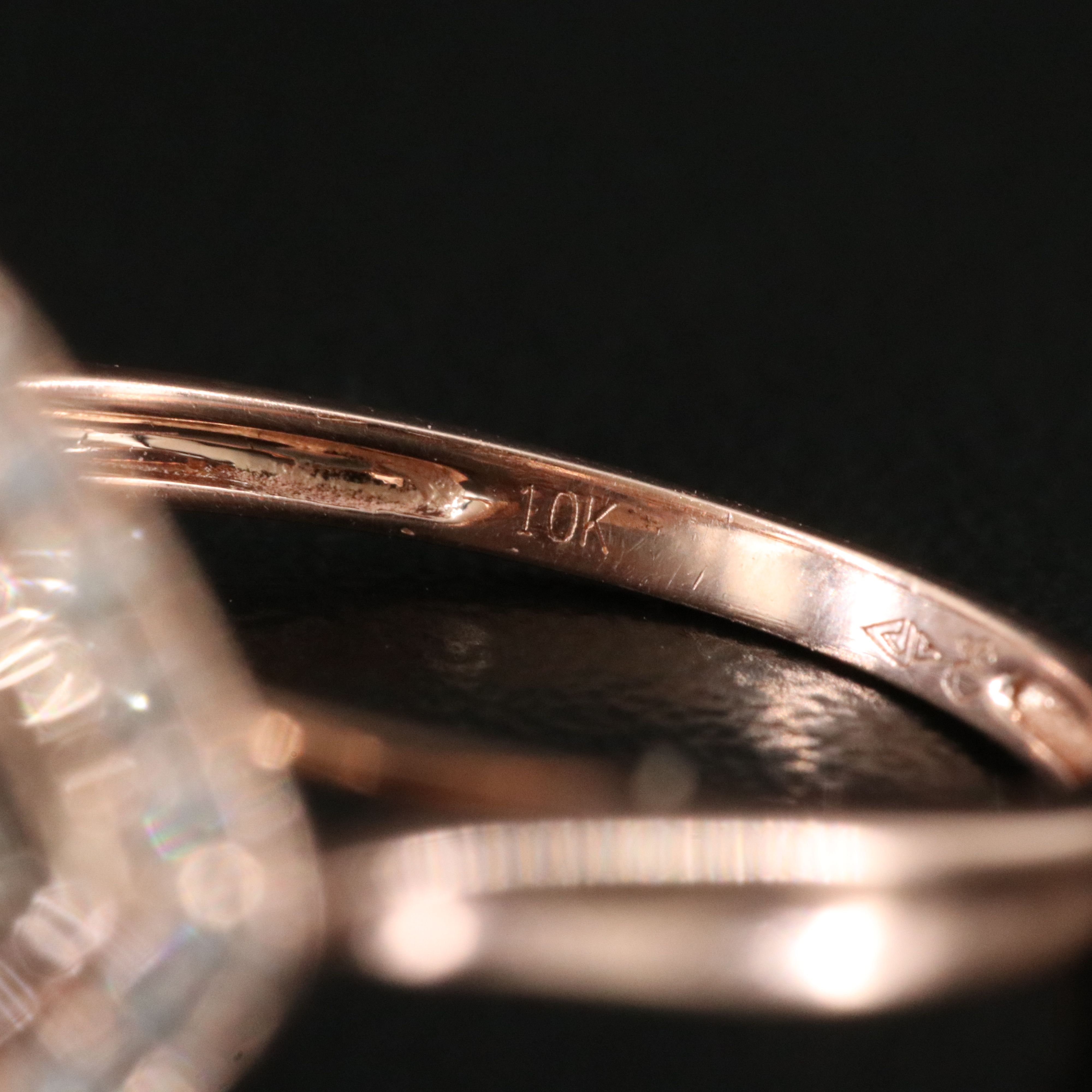 10K Rose Gold 0.40 CTW Diamond Rhombus Ring Including Fancy Brown