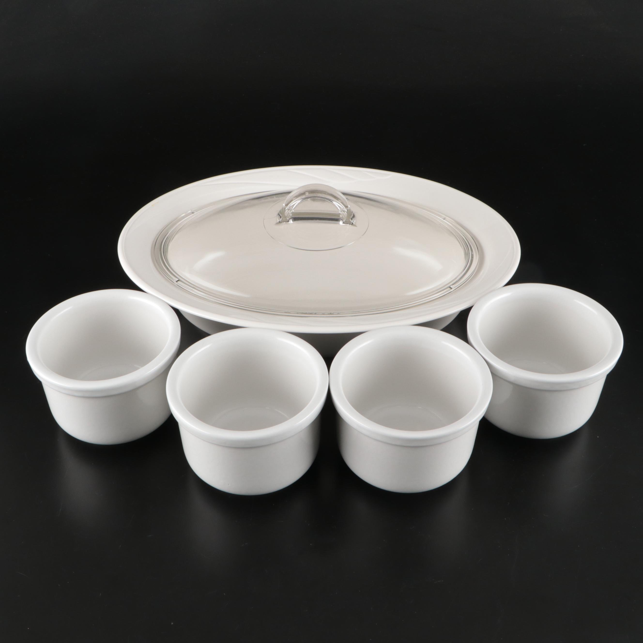 Corning Glass Baking Dish with Ceramic Ramekins