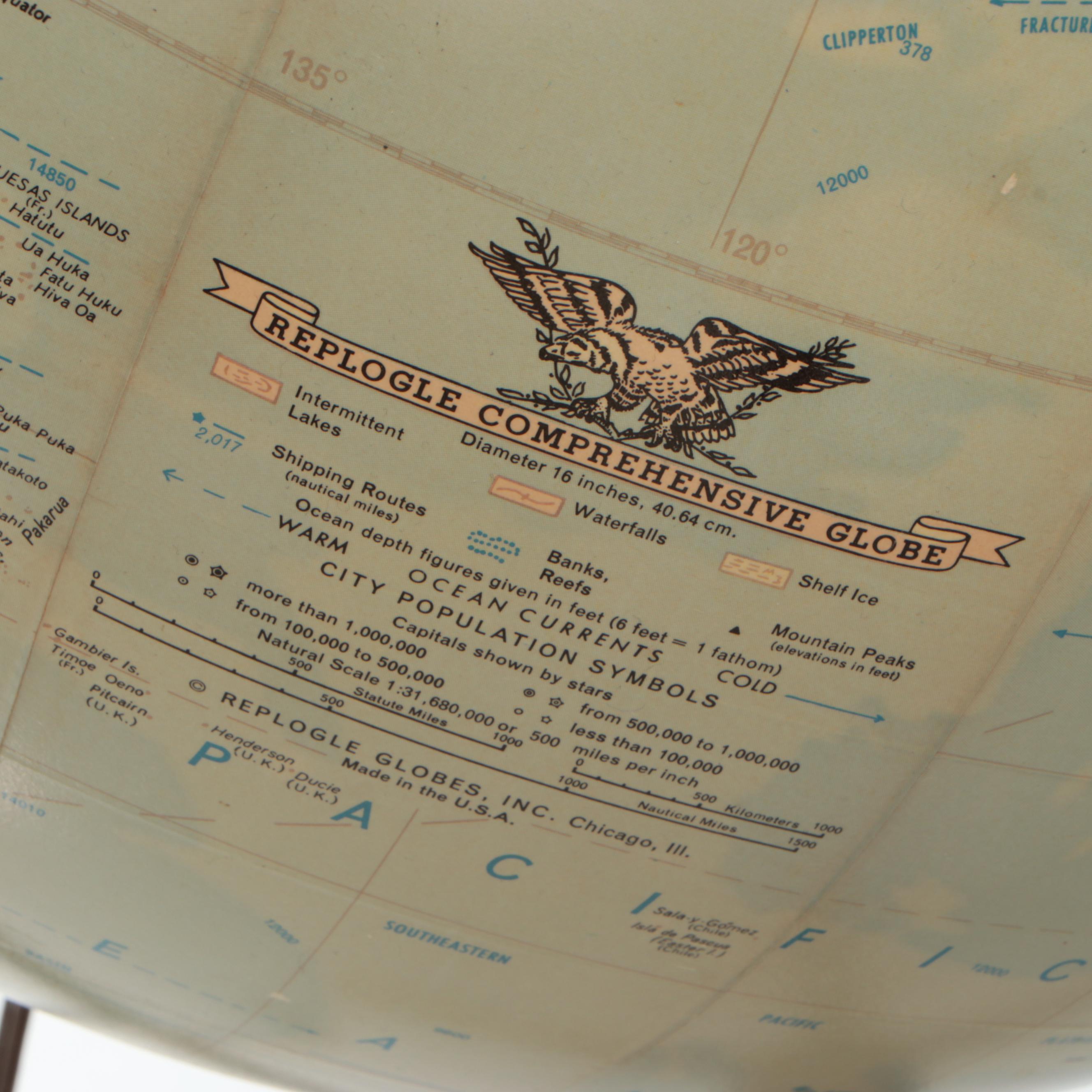 Illuminated Standing Globe, Mid-20th Century