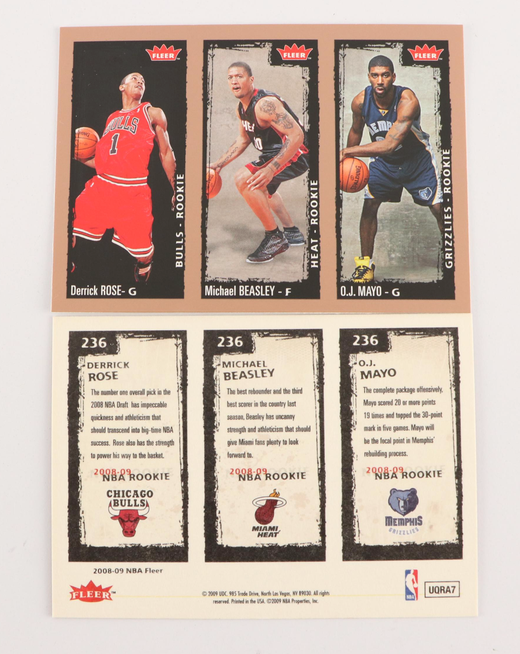 2008-09 Fleer Derrick Rose Chicago Bulls Basketball Rookie Cards