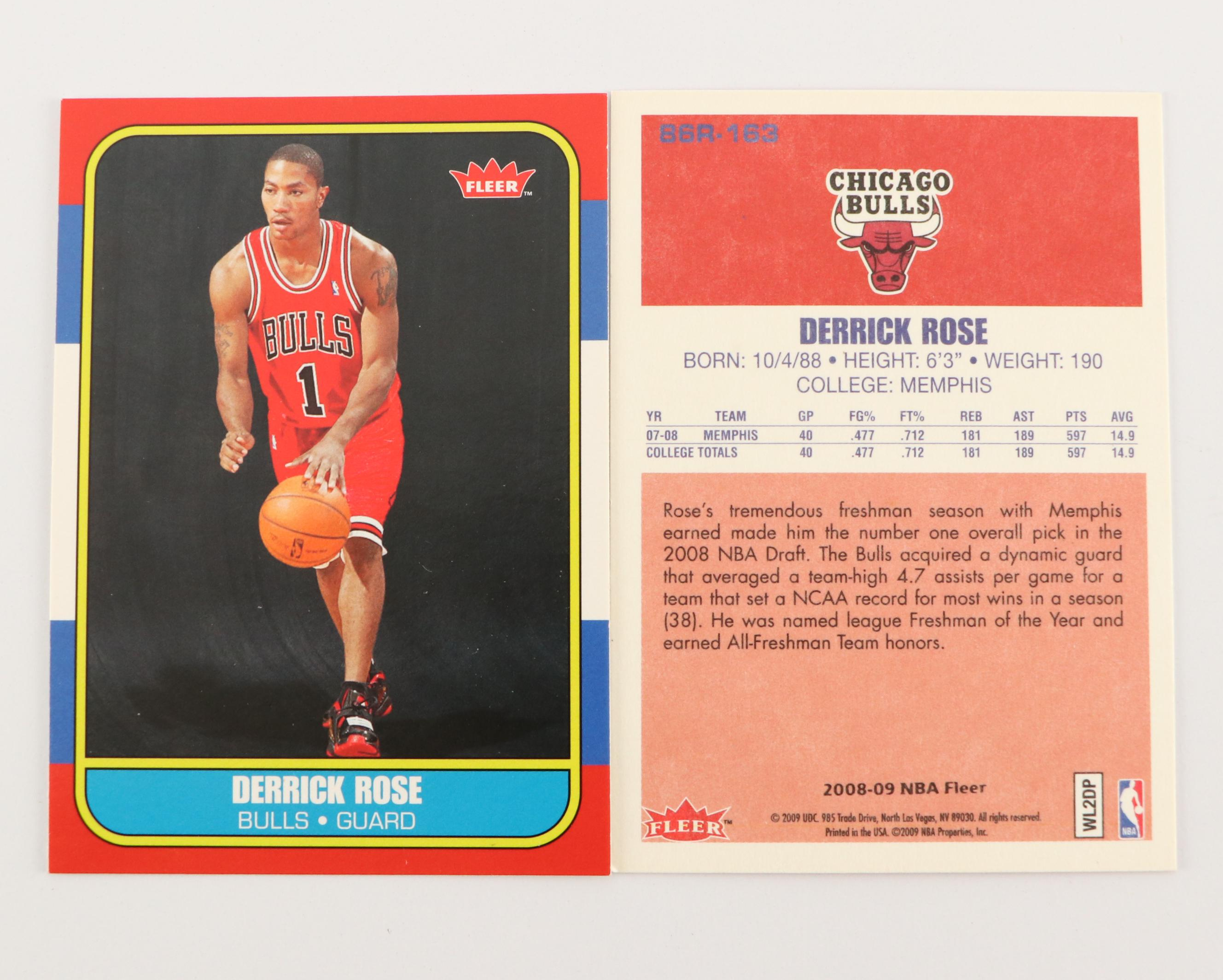 2008-09 Fleer Derrick Rose Chicago Bulls Basketball Rookie Cards