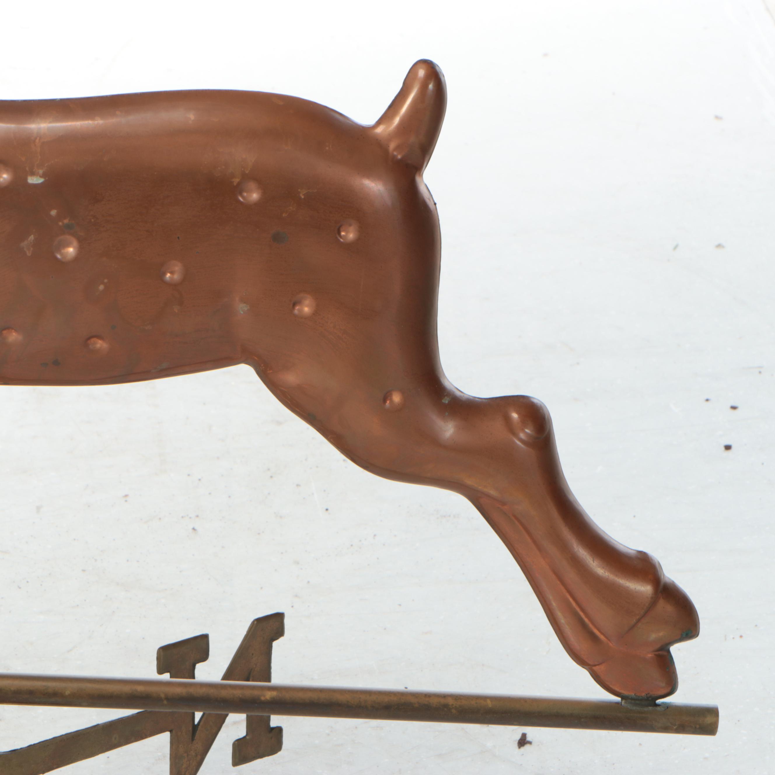 Leaping Reindeer Metal Weather Vane