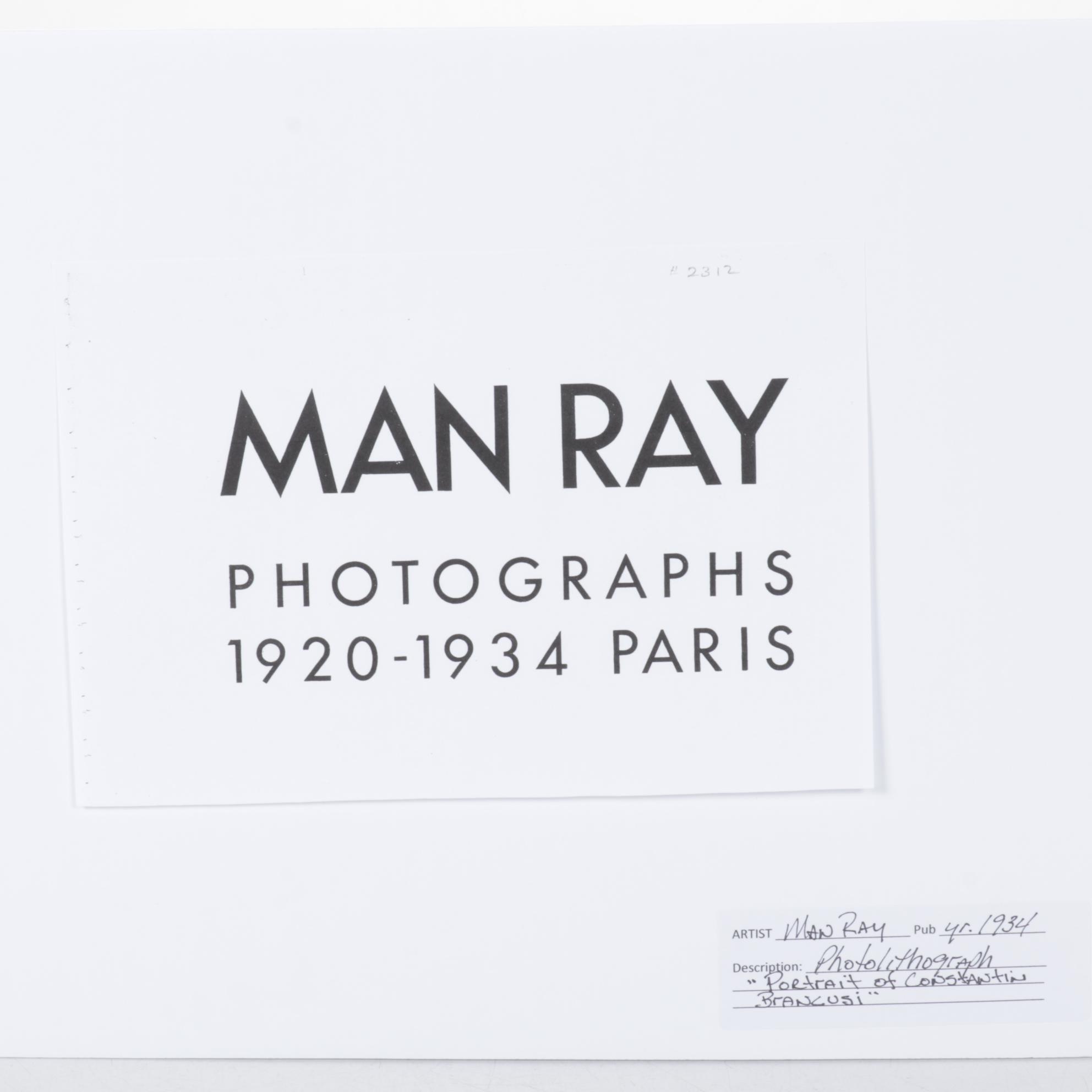 Photolithograph "Portrait of Constantin Brancusi" After Man Ray