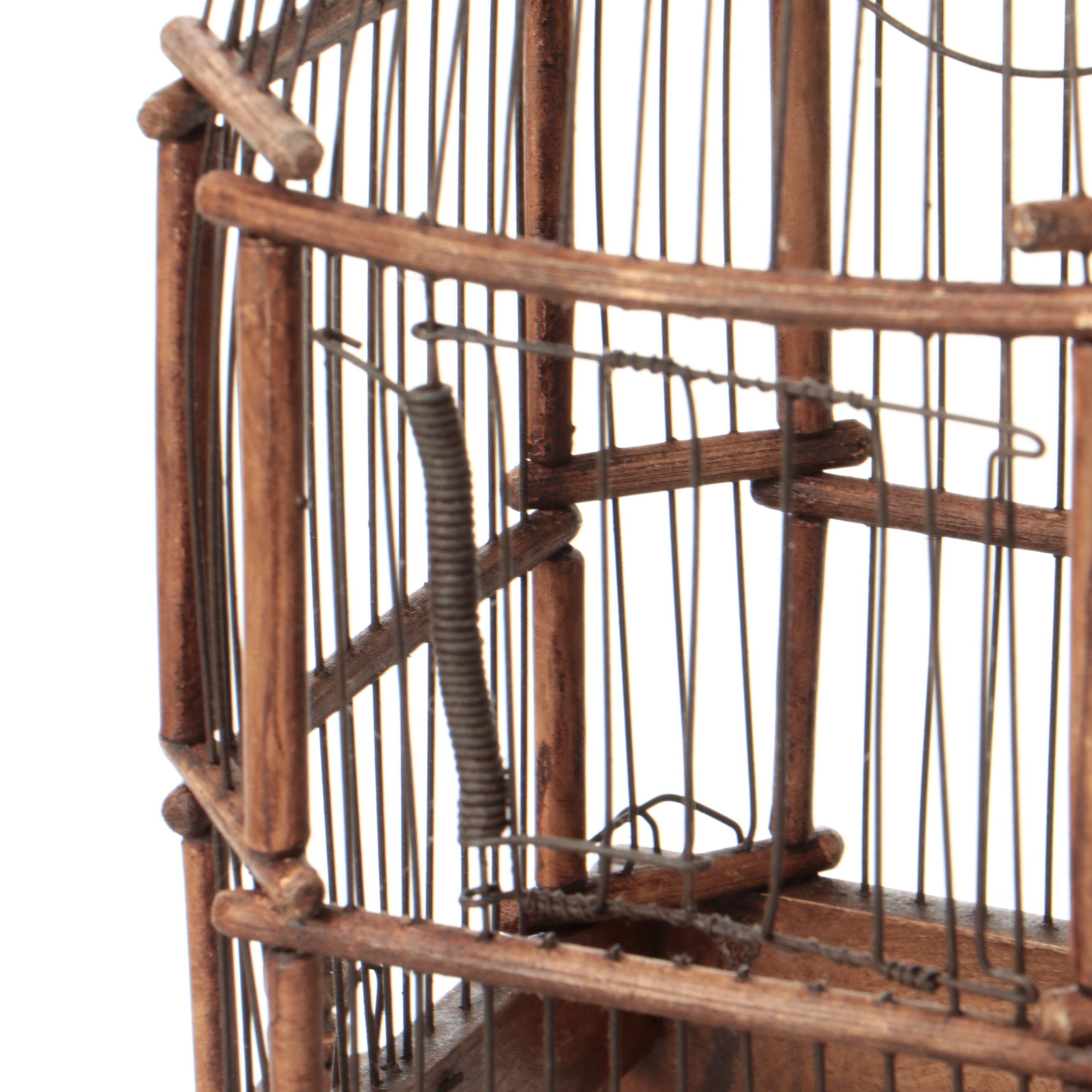 Victorian Wood and Metal Birdcage, Late 19th/Early 20th Century