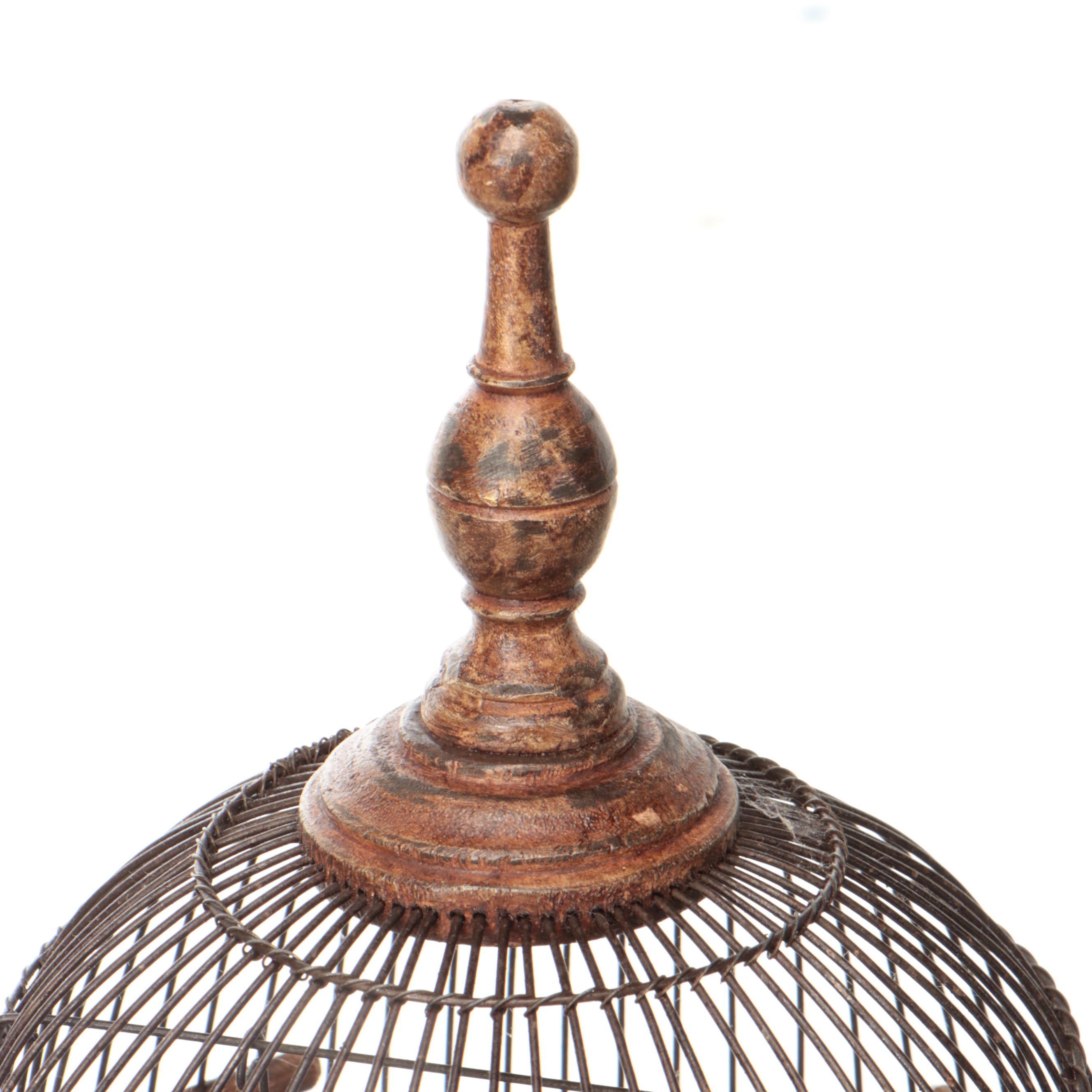 Victorian Wood and Metal Birdcage, Late 19th/Early 20th Century