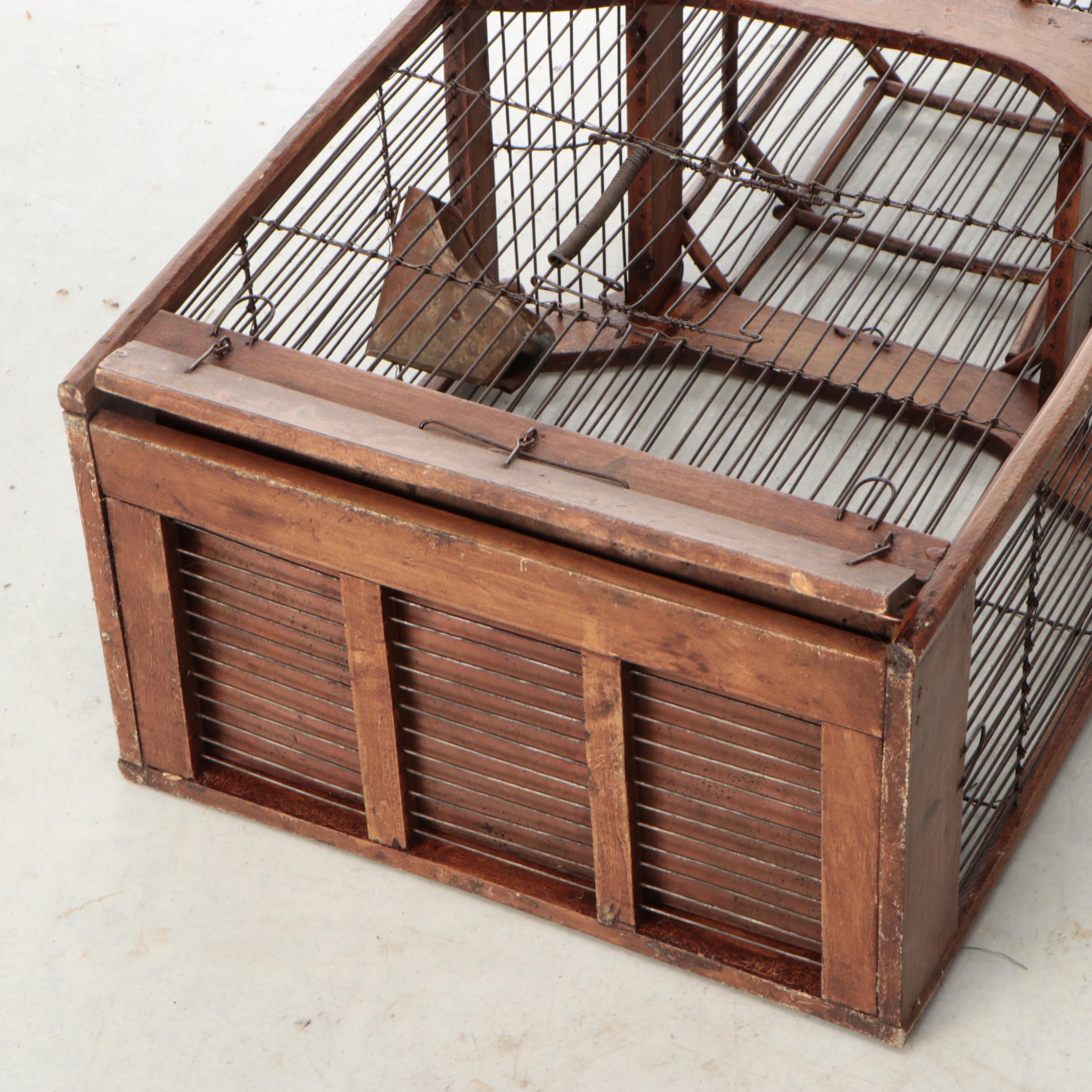 Victorian Wood and Metal Birdcage, Late 19th/Early 20th Century
