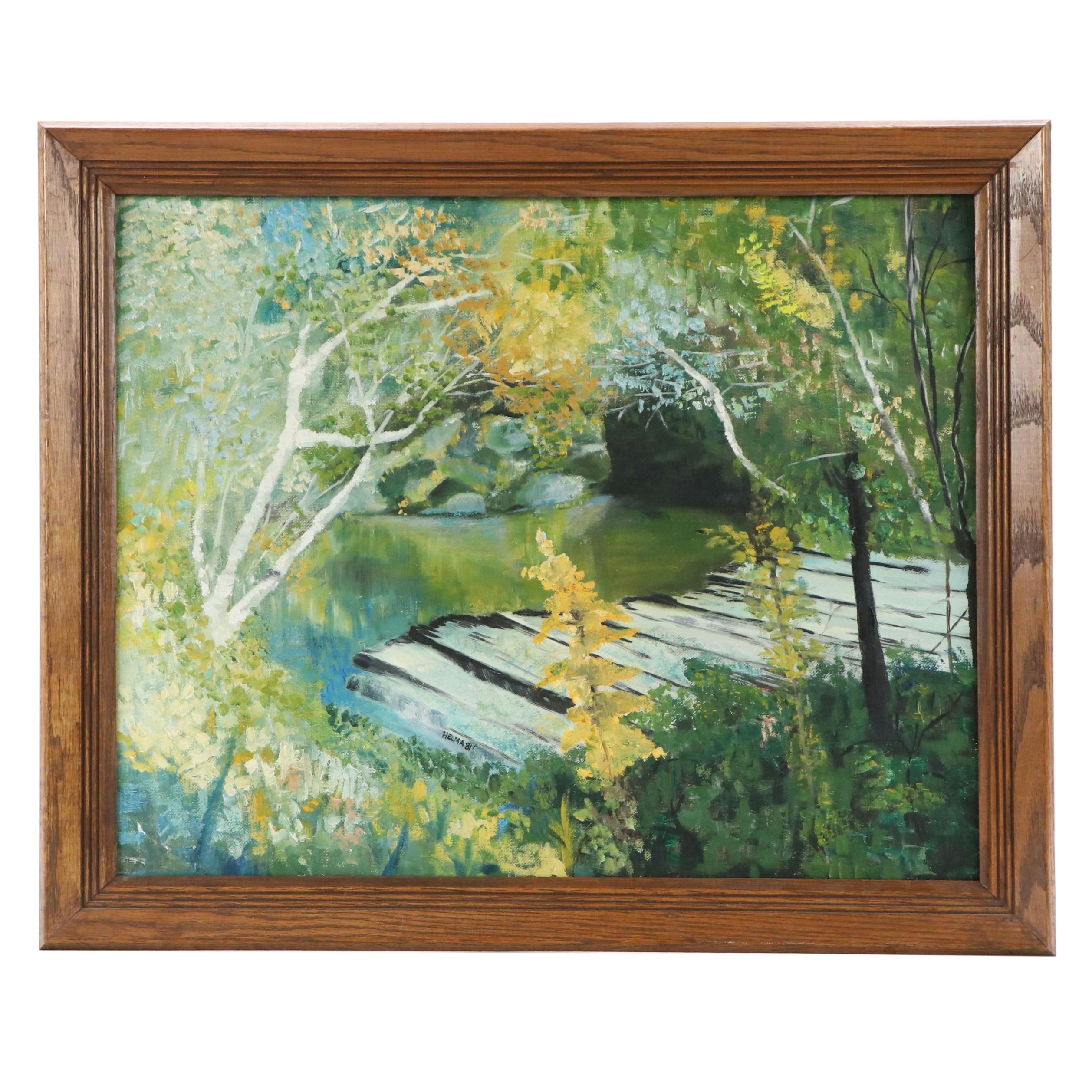 Helma Collias Landscape Oil Painting, 1981