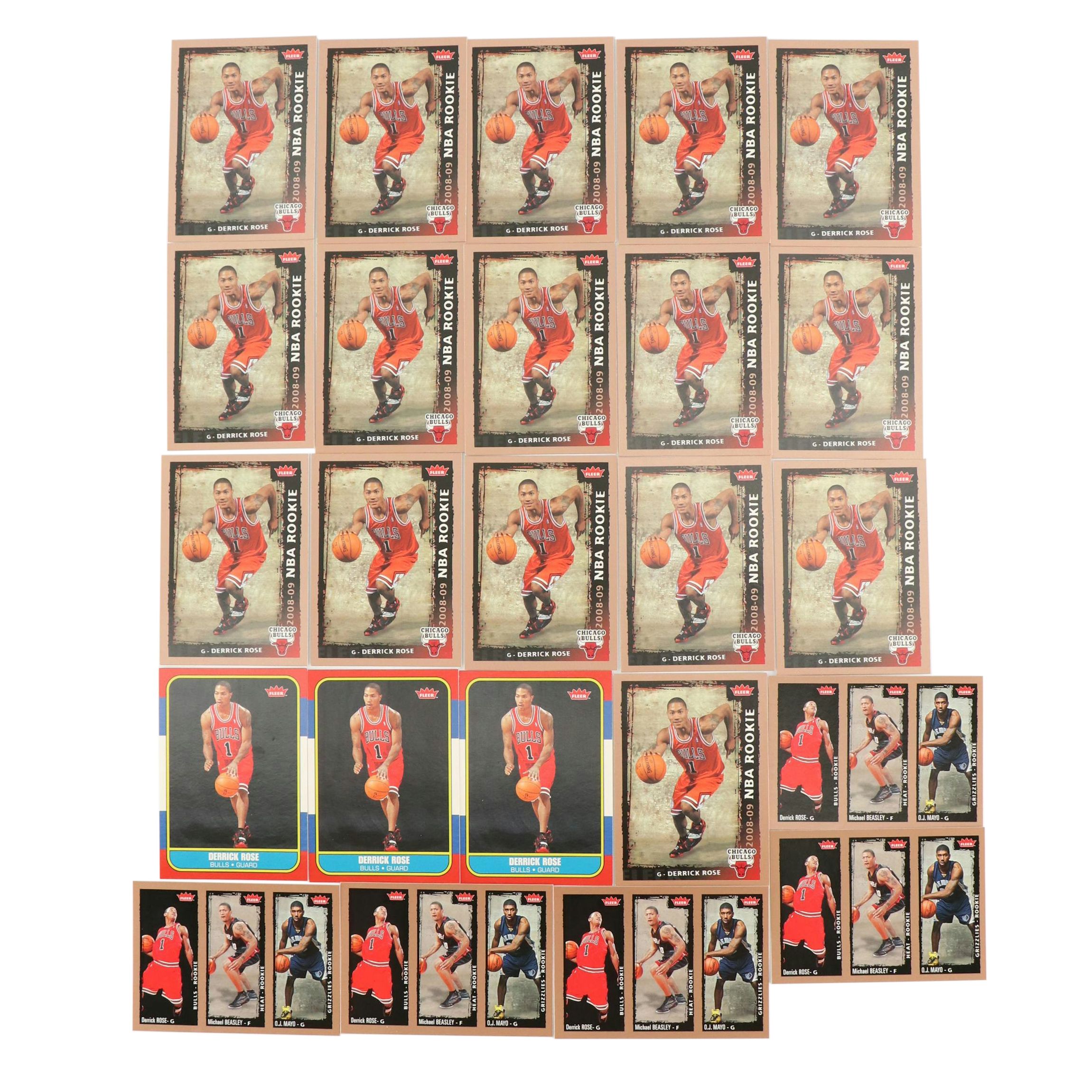 2008-09 Fleer Derrick Rose Chicago Bulls Basketball Rookie Cards