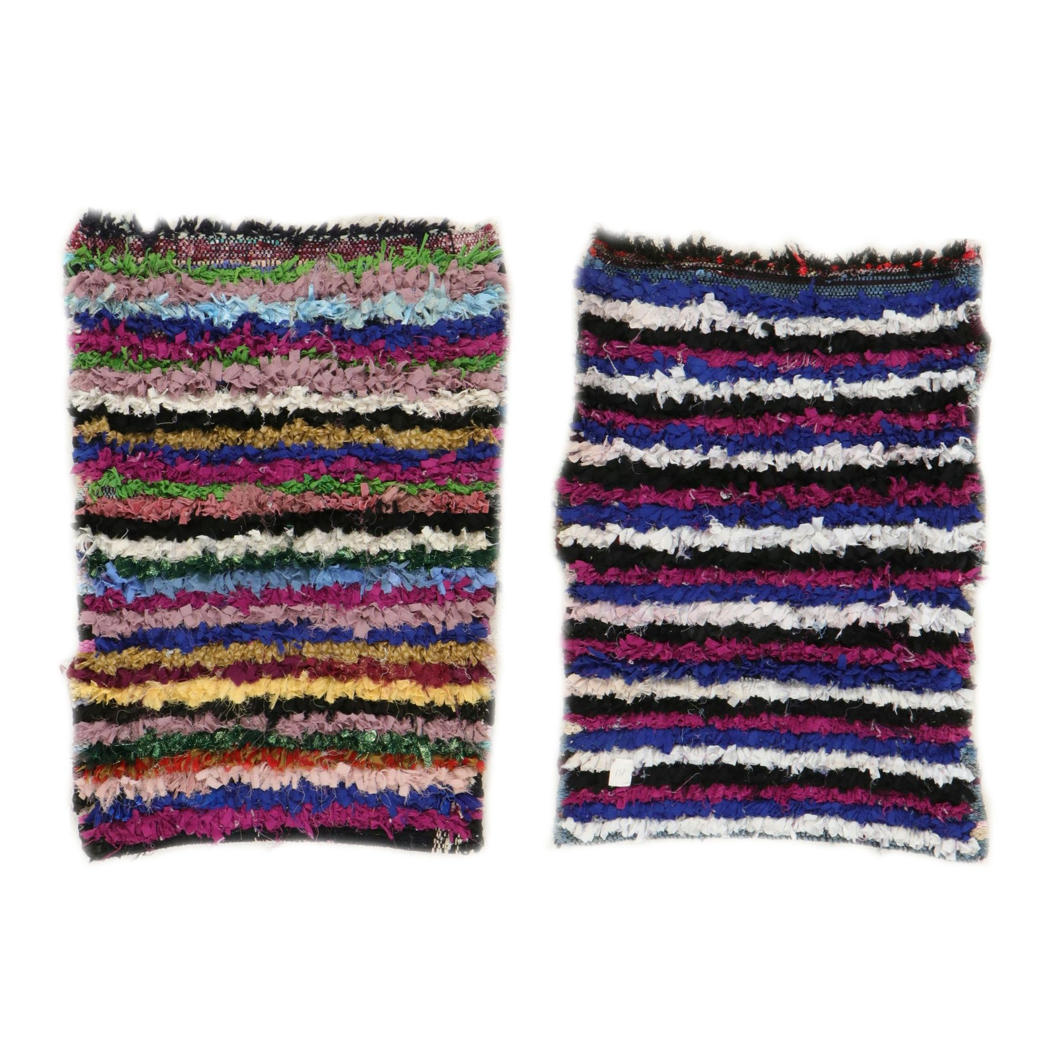 Pair of Hand-Knotted Boucherouite Accent Rugs