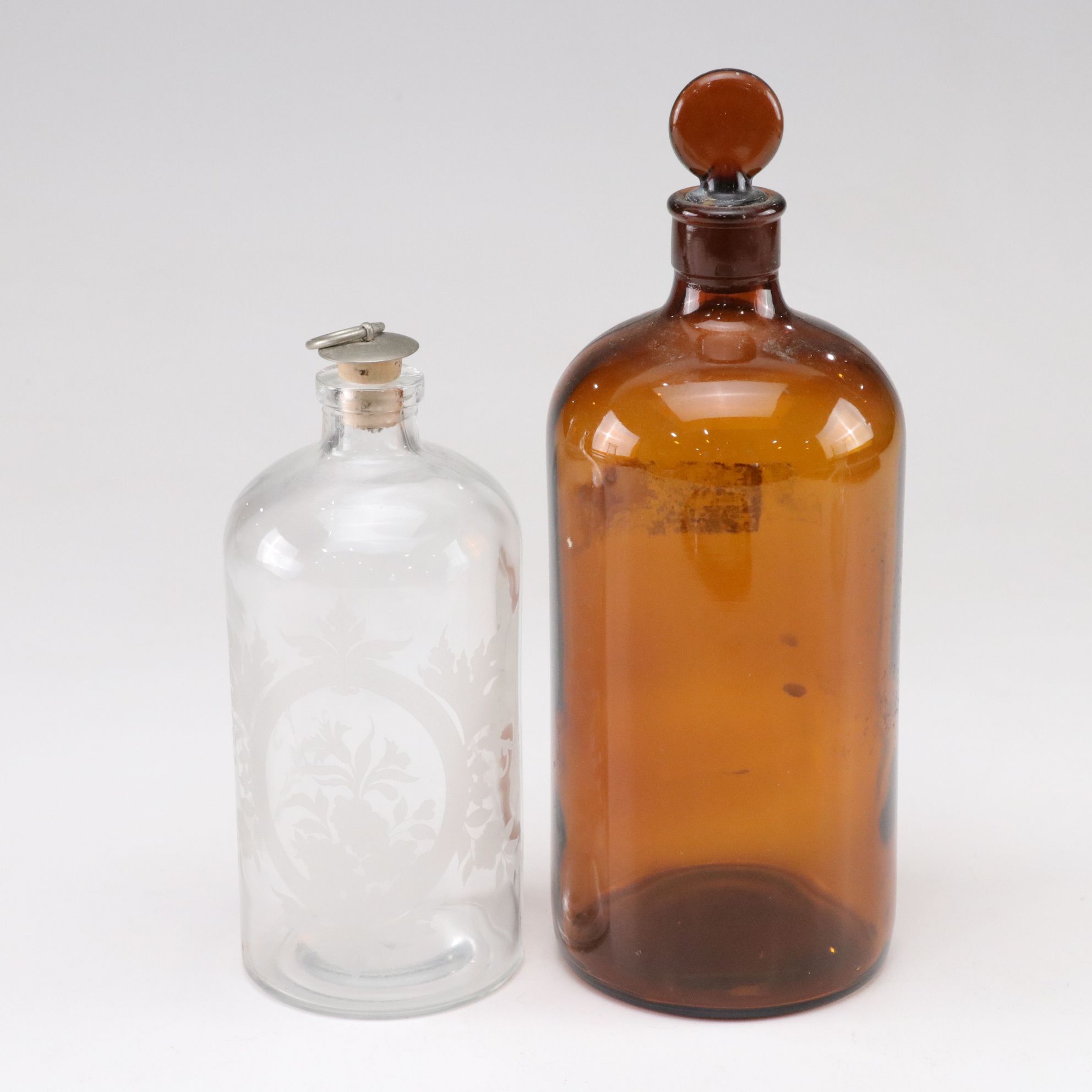 Nashco Metal Tray With Apothecary Bottles, Milk Bottle and More