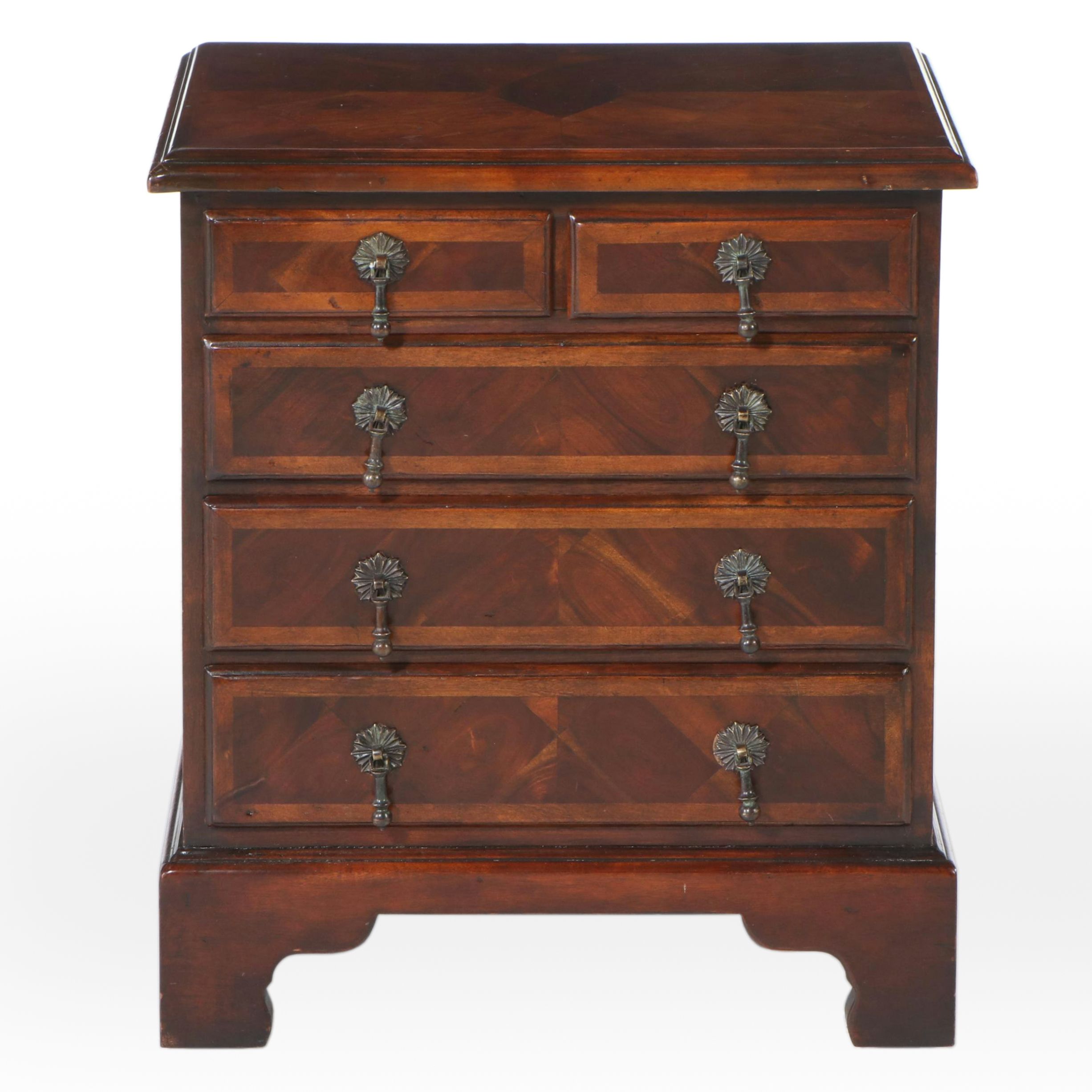 Georgian Style Inlaid Mahogany Chest of Drawers, 20th Century