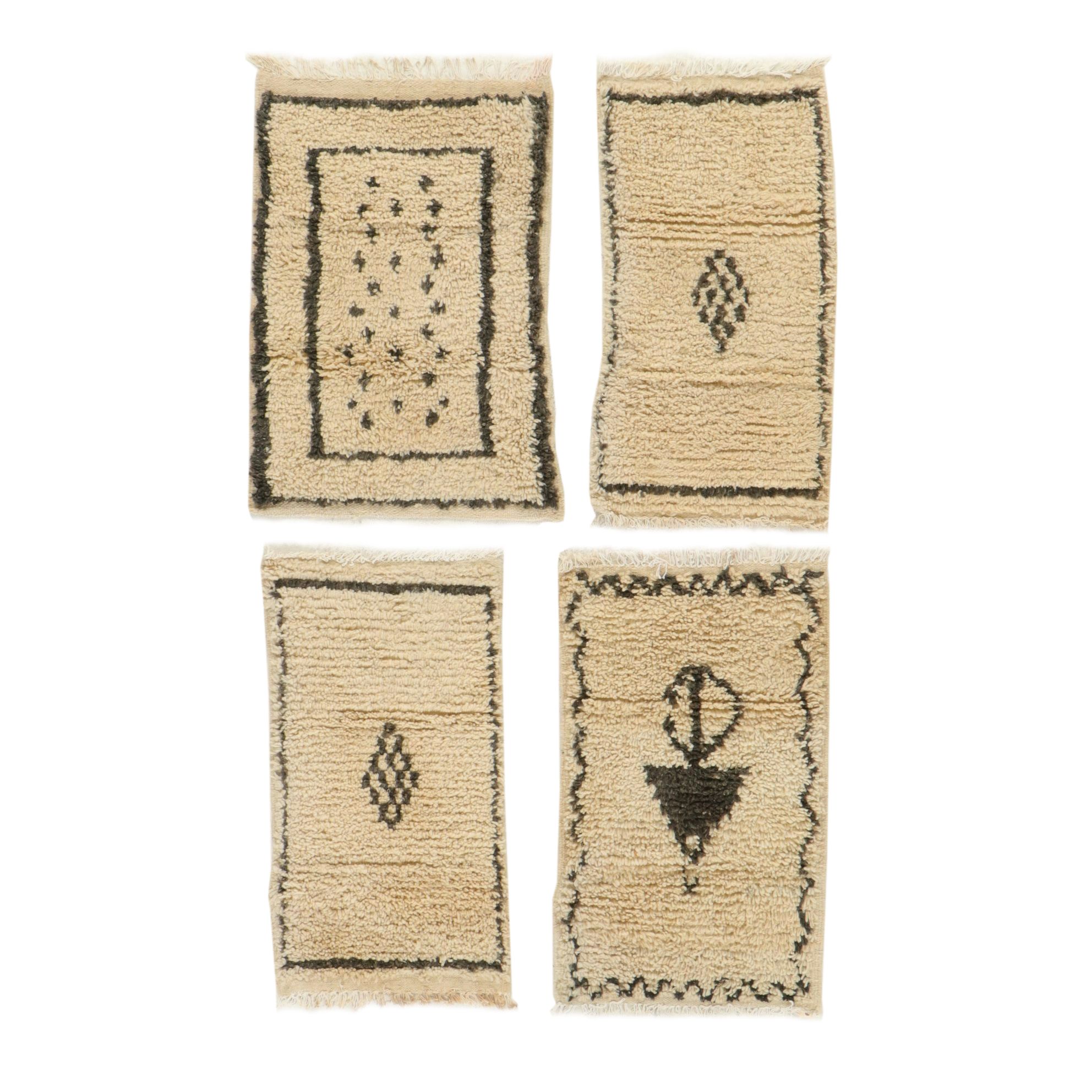 Four Hand-Knotted Moroccan Berber Accent Rugs