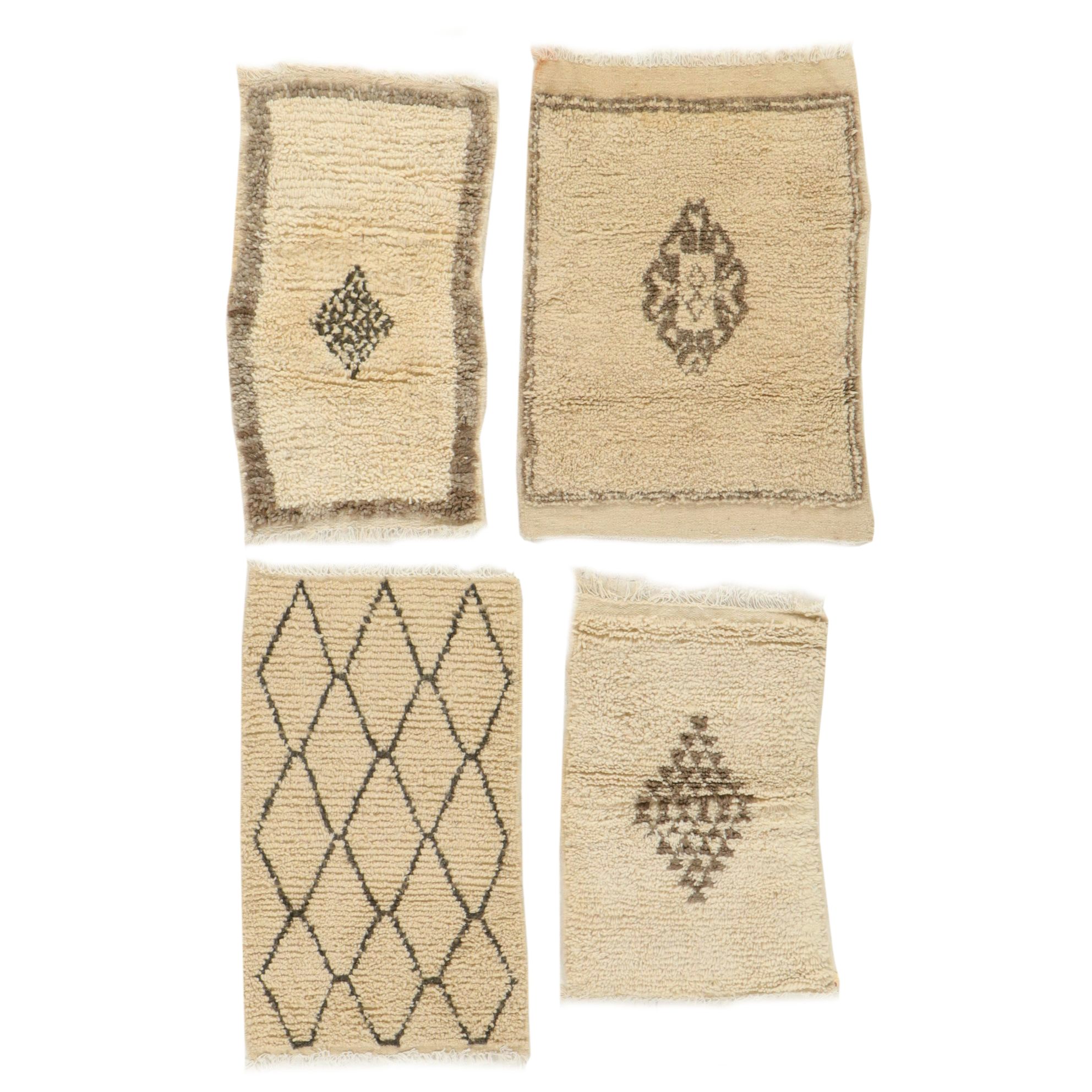 Four Hand-Knotted Moroccan Berber Accent Rugs