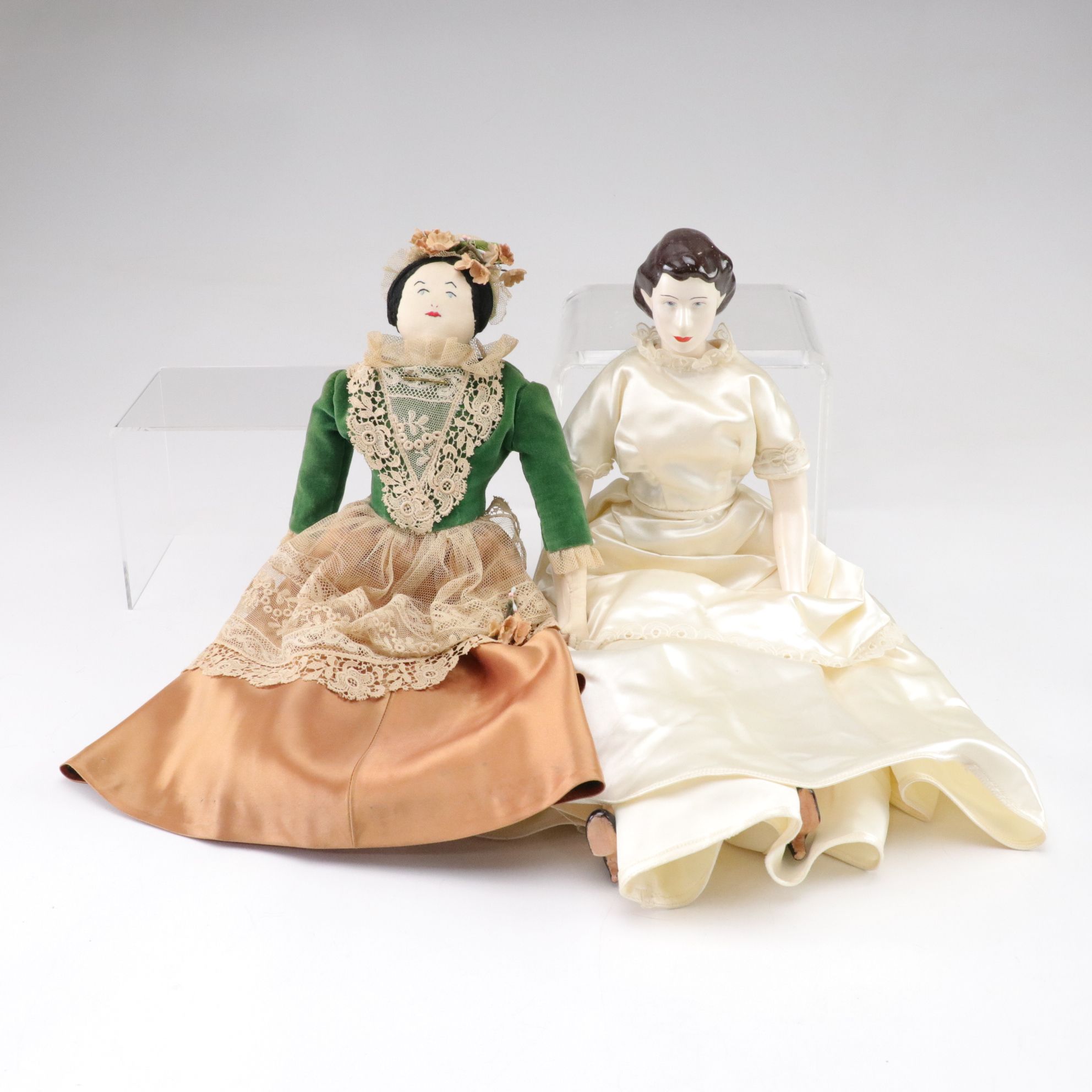 Hand-Crafted China Head & Rag Dolls with Contemporary Dolls