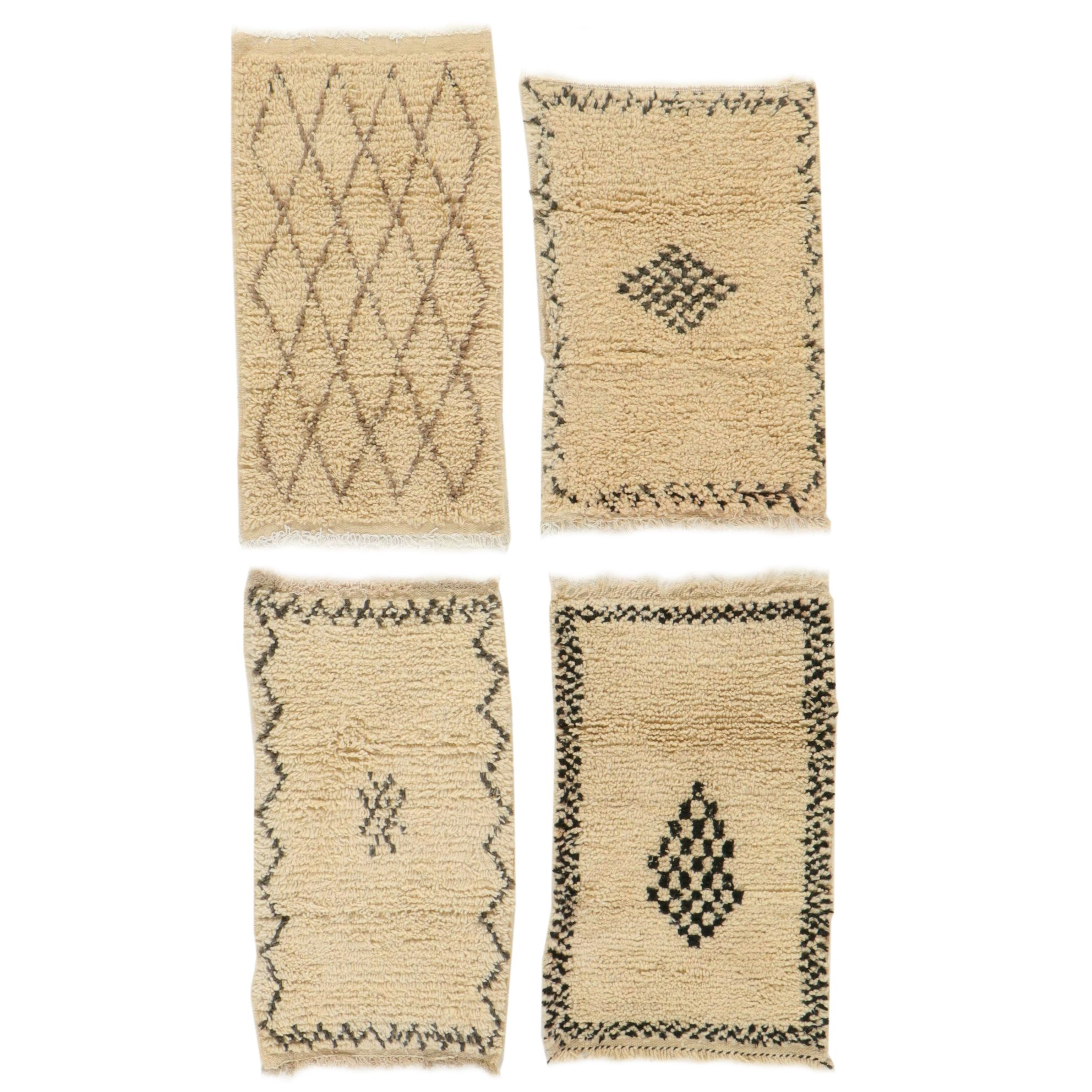 Four Hand-Knotted Moroccan Berber Accent Rugs