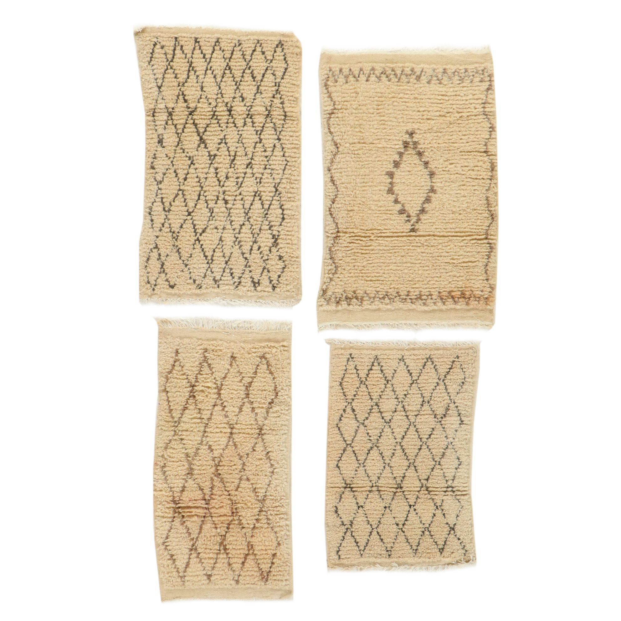 Four Hand-Knotted Moroccan Berber Accent Rugs