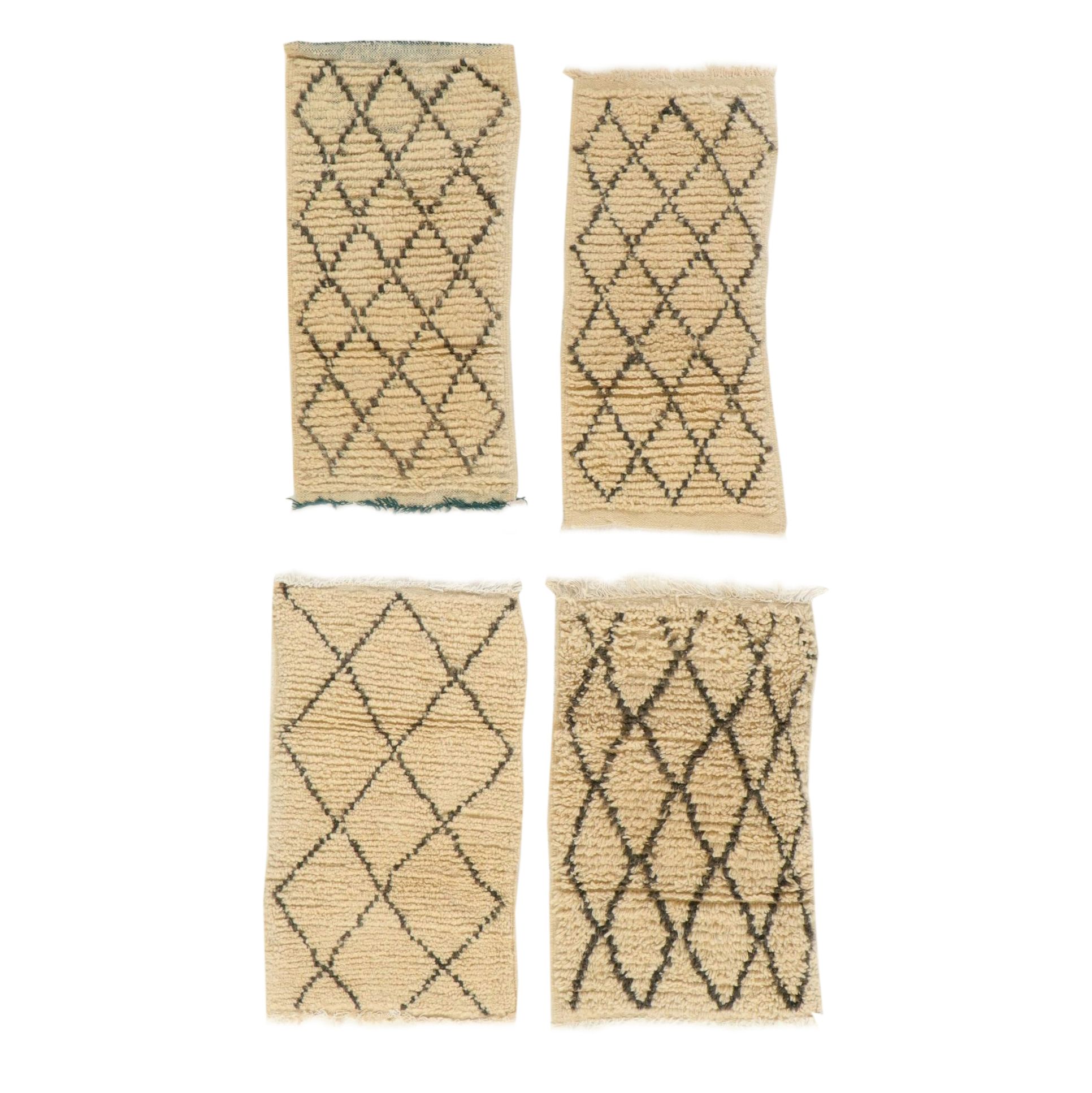 Four Hand-Knotted Moroccan Berber Accent Rugs