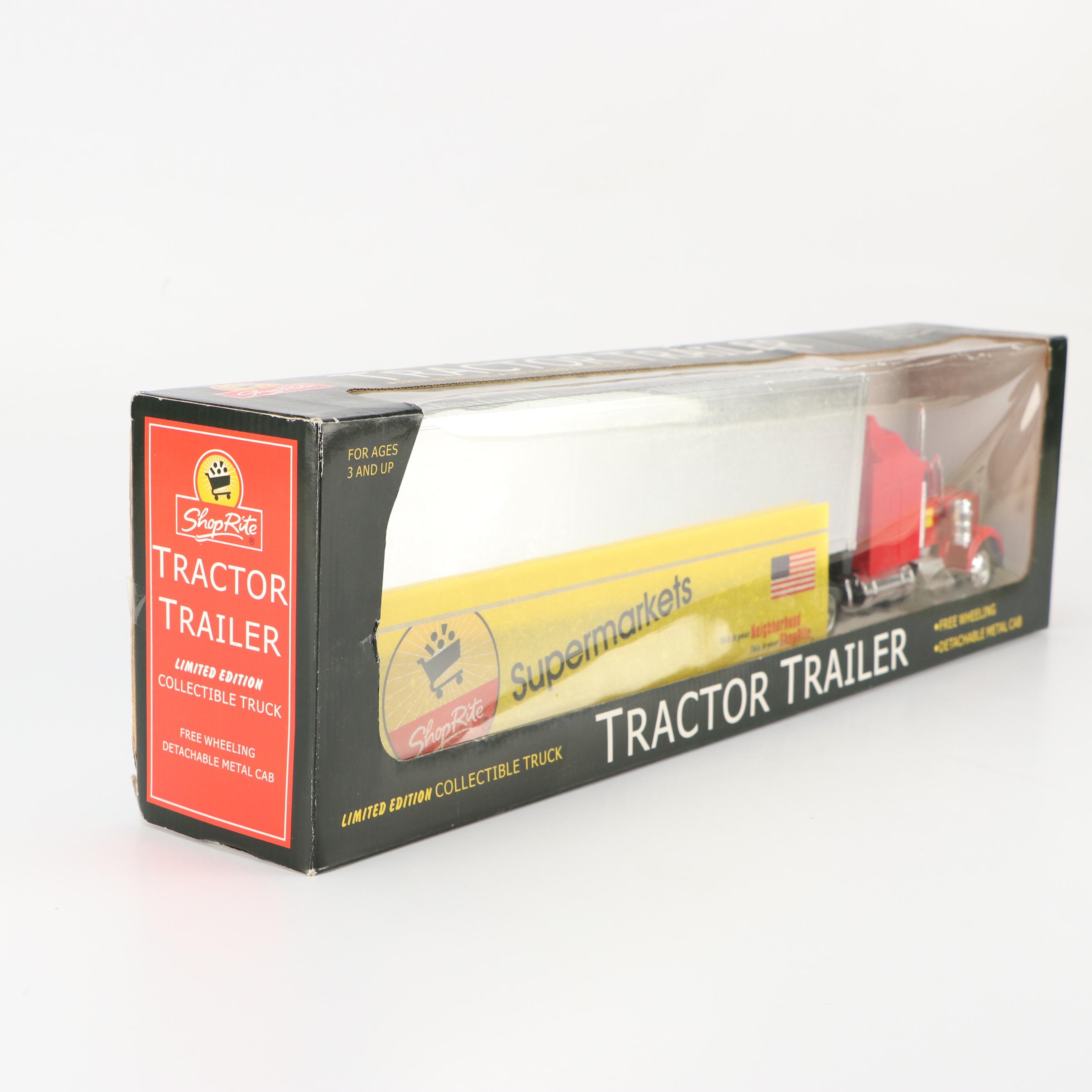 Shop Rite, Exxon, and Oakland Raiders Toy Semi Trucks and Bus