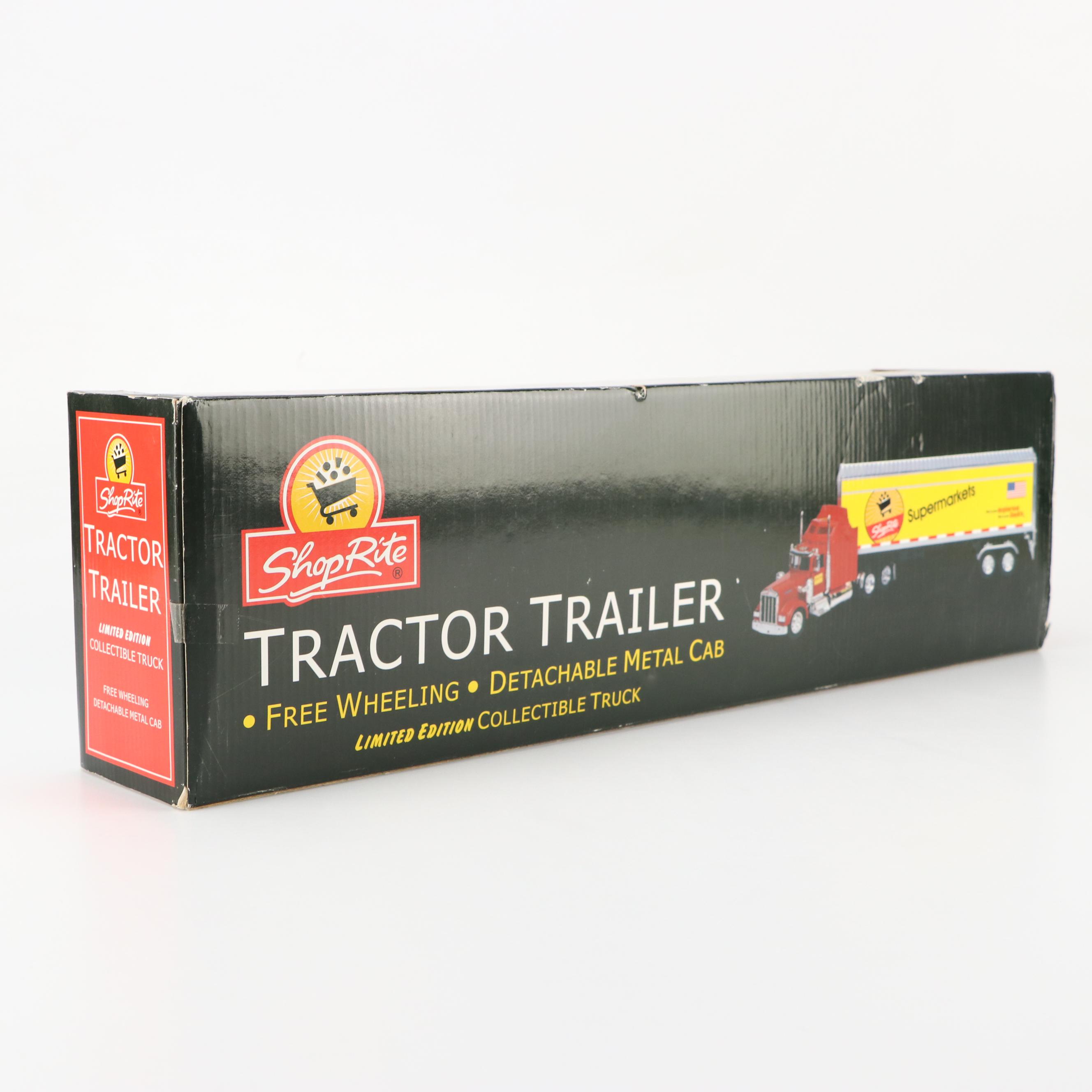 Shop Rite, Exxon, and Oakland Raiders Toy Semi Trucks and Bus