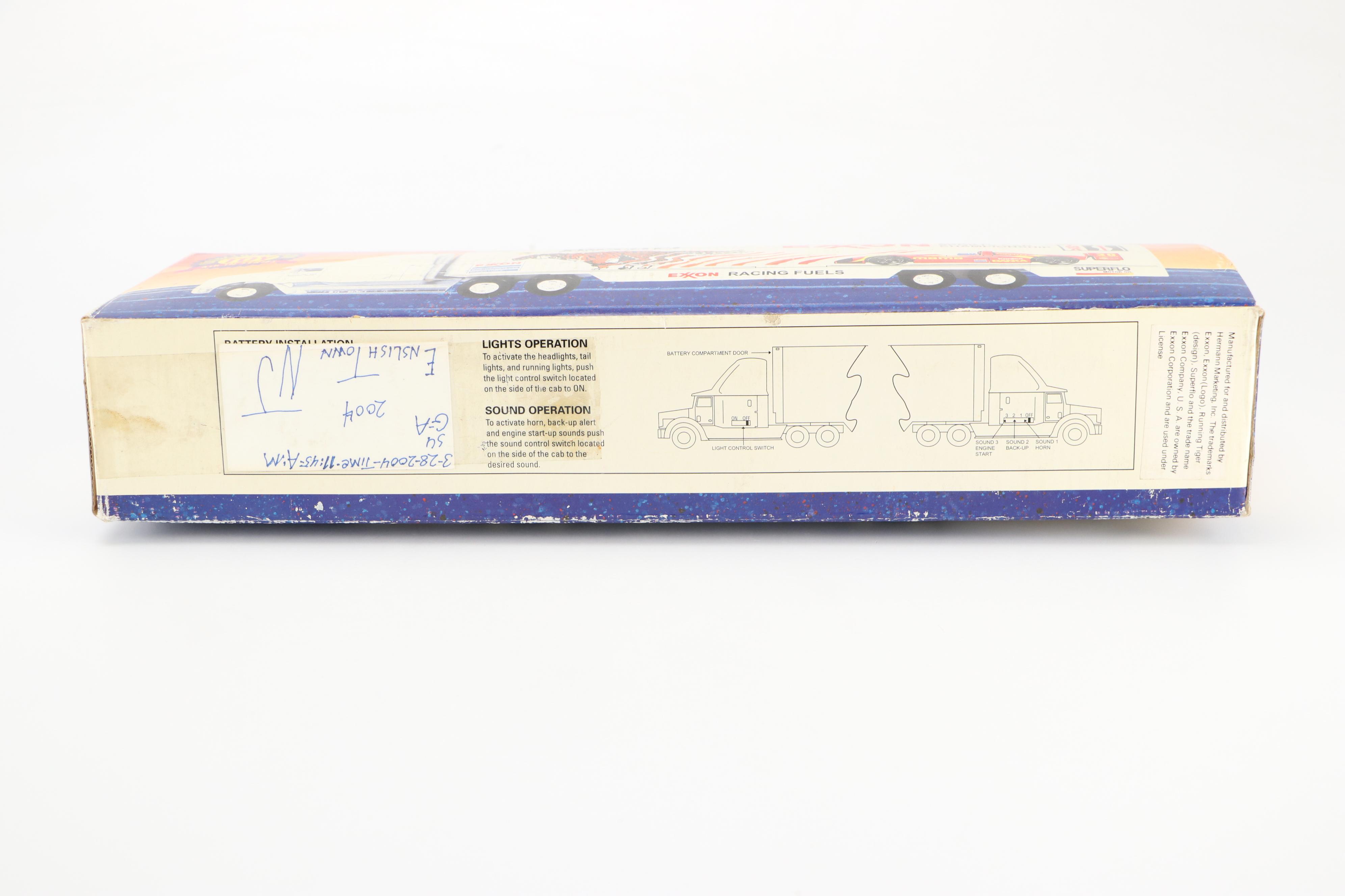 Shop Rite, Exxon, and Oakland Raiders Toy Semi Trucks and Bus