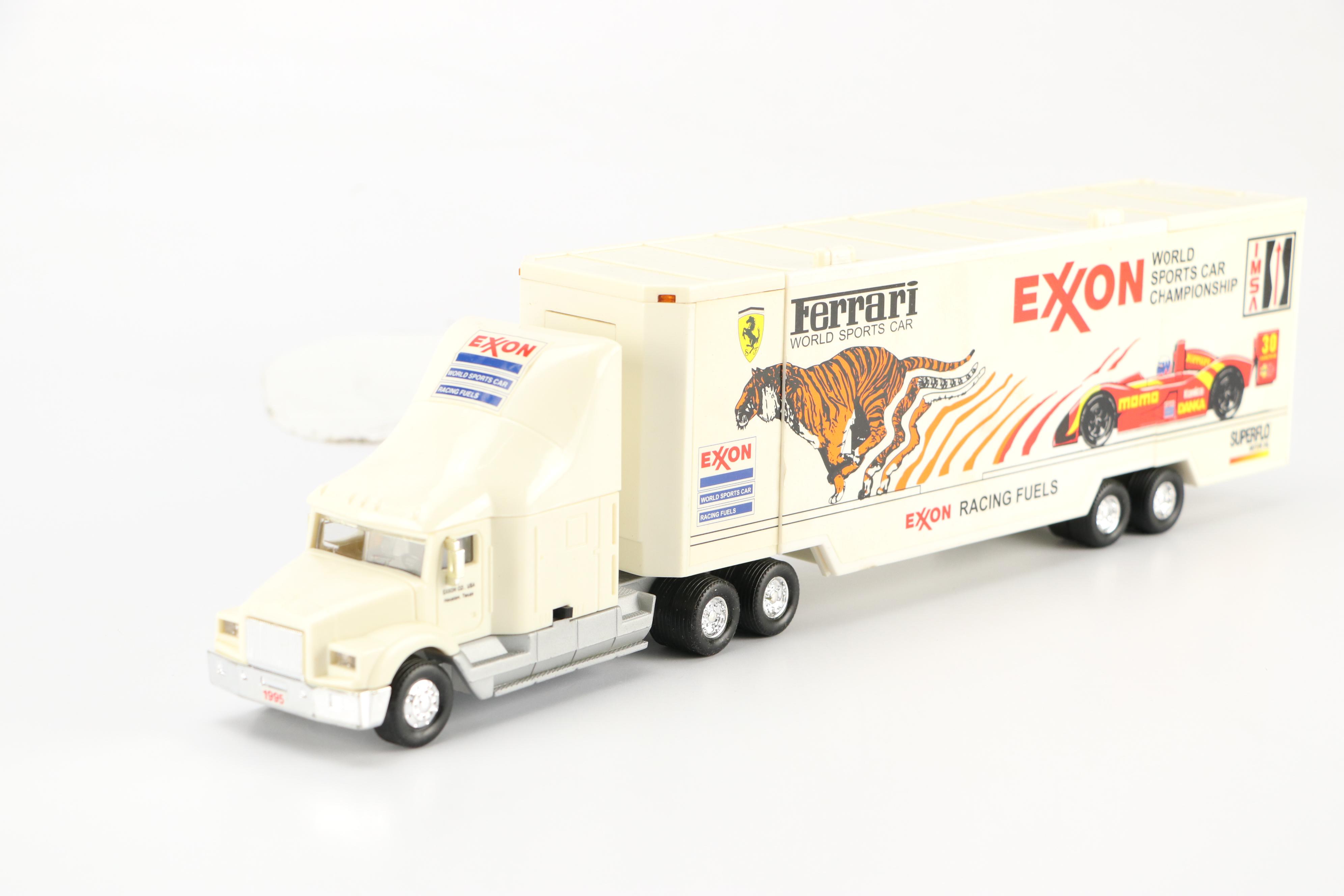 Shop Rite, Exxon, and Oakland Raiders Toy Semi Trucks and Bus
