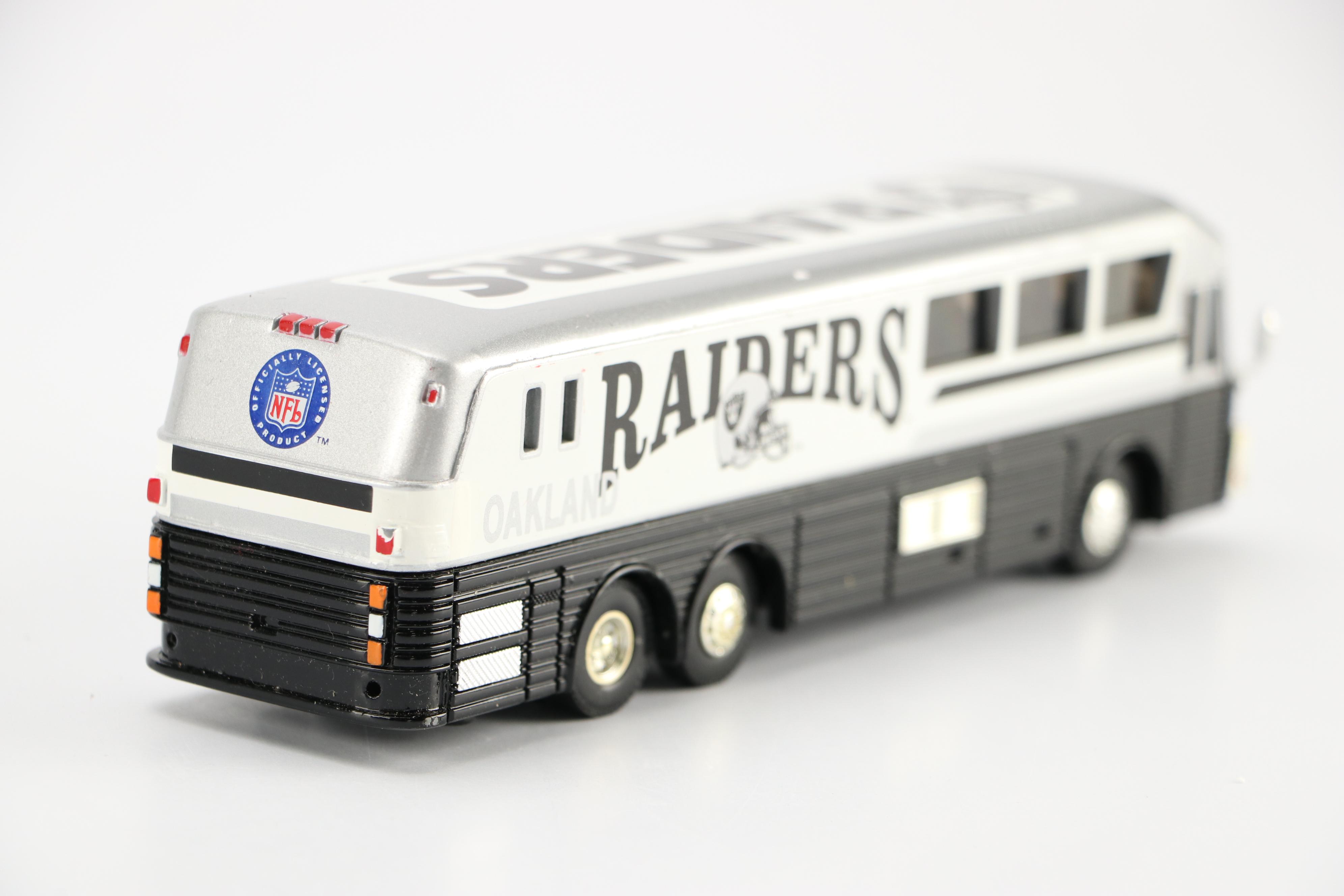 Shop Rite, Exxon, and Oakland Raiders Toy Semi Trucks and Bus