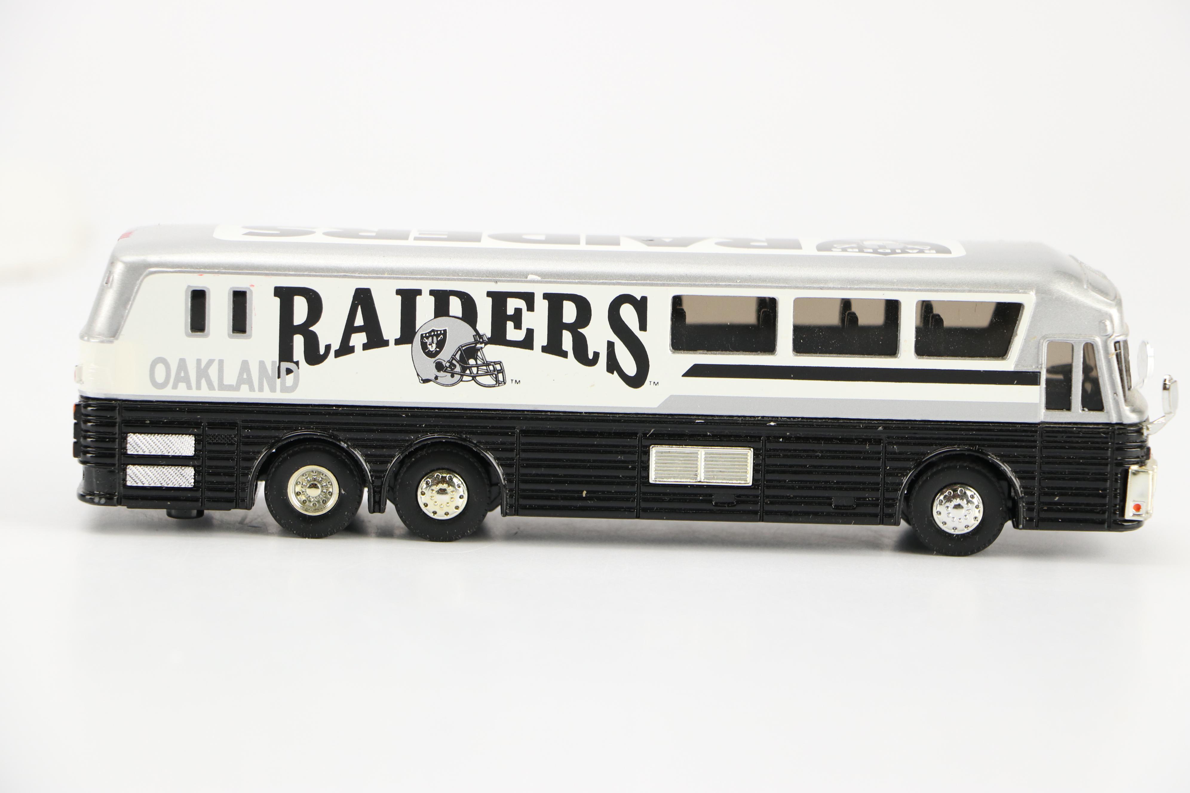 Shop Rite, Exxon, and Oakland Raiders Toy Semi Trucks and Bus