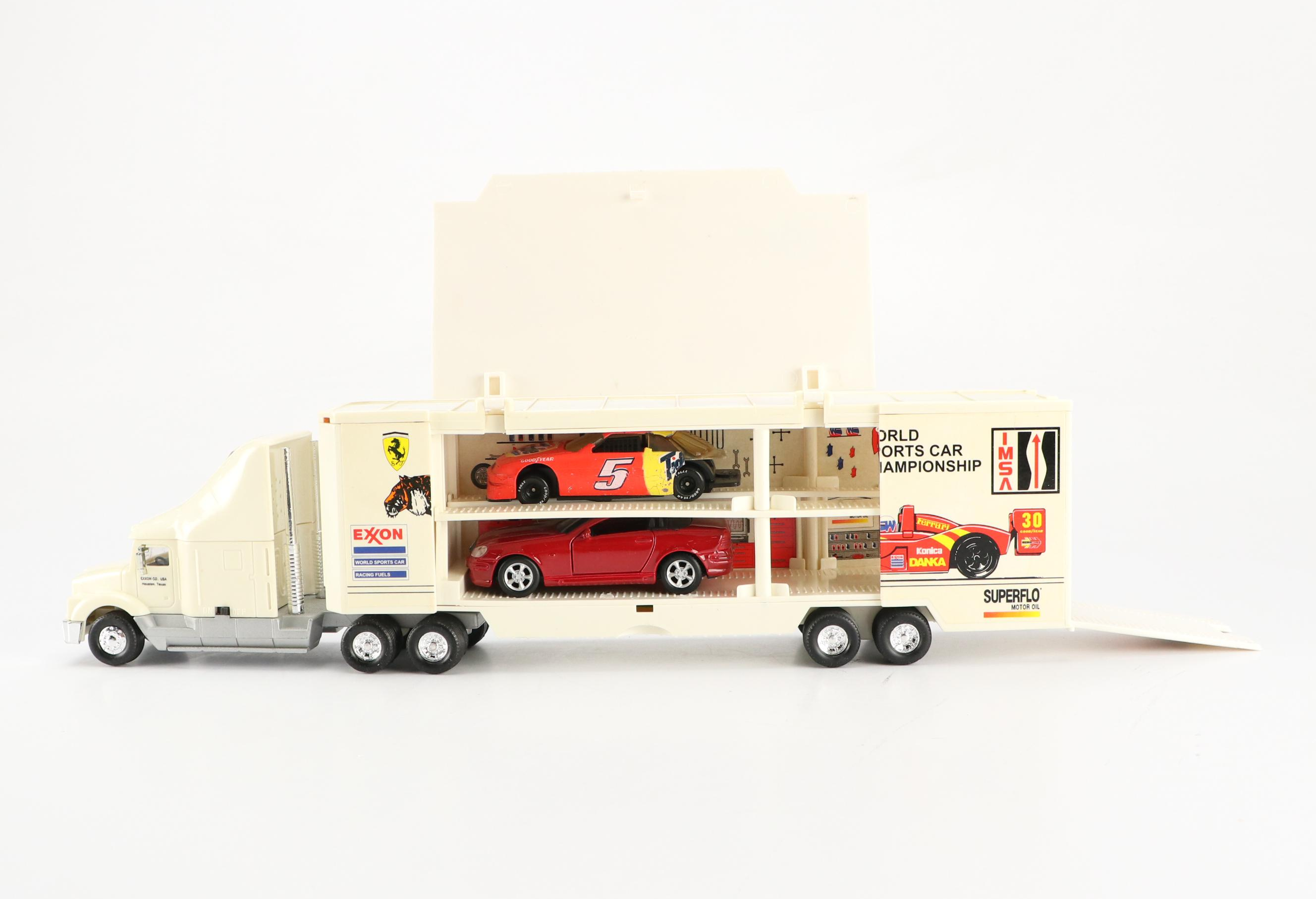 Shop Rite, Exxon, and Oakland Raiders Toy Semi Trucks and Bus