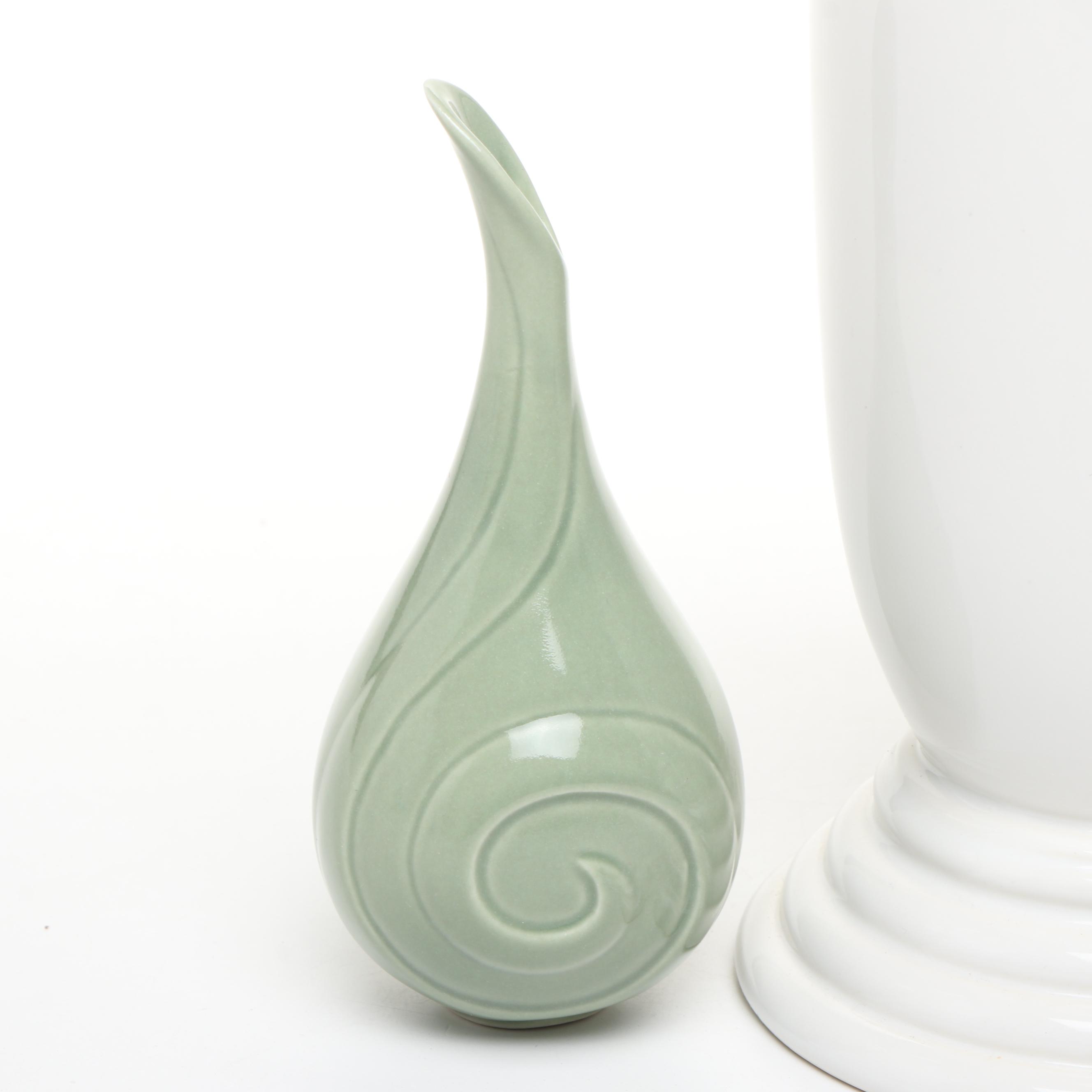 Rookwood Pottery, Fiesta Ware "Millennium III" Ceramic Vase with Other Bud Vase