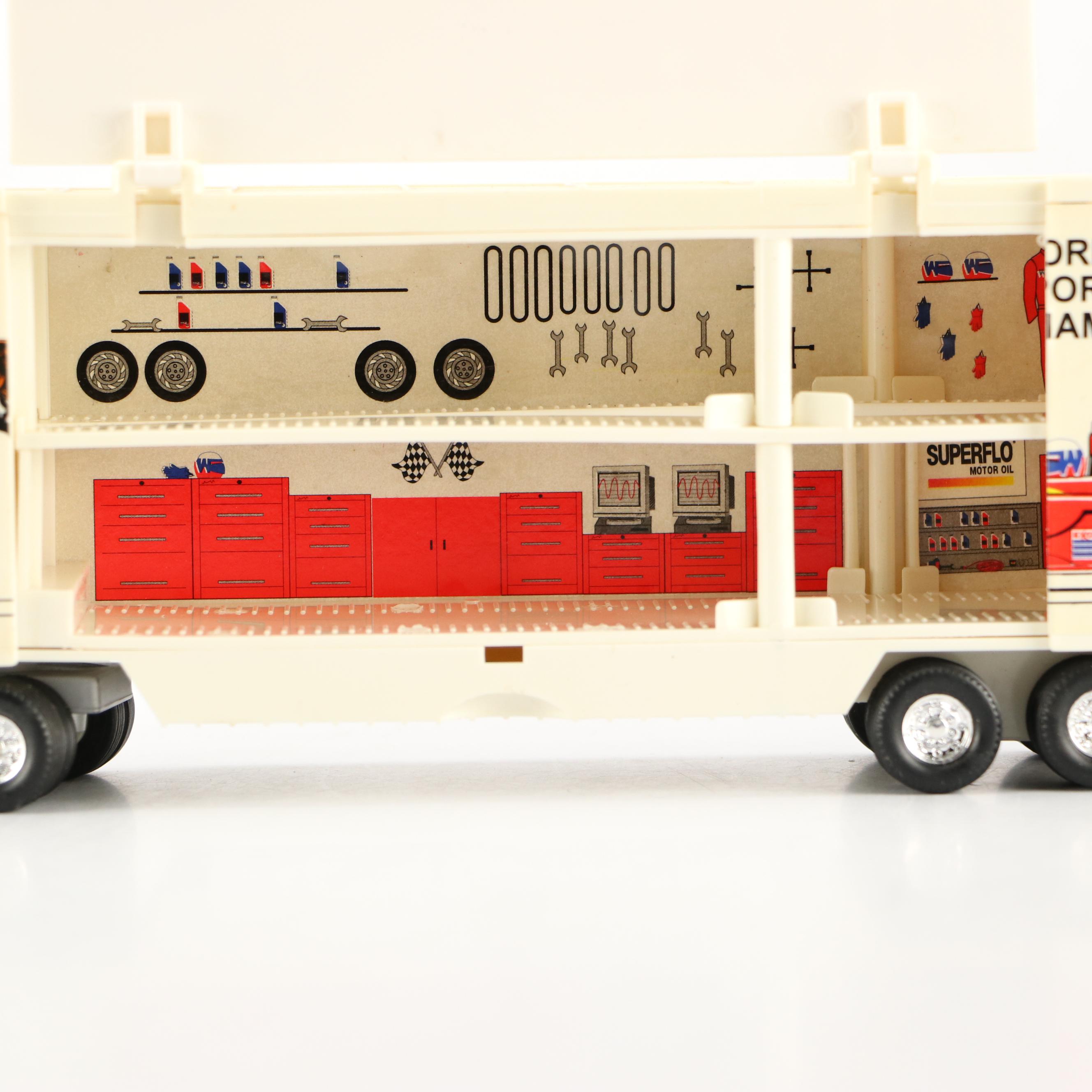 Shop Rite, Exxon, and Oakland Raiders Toy Semi Trucks and Bus