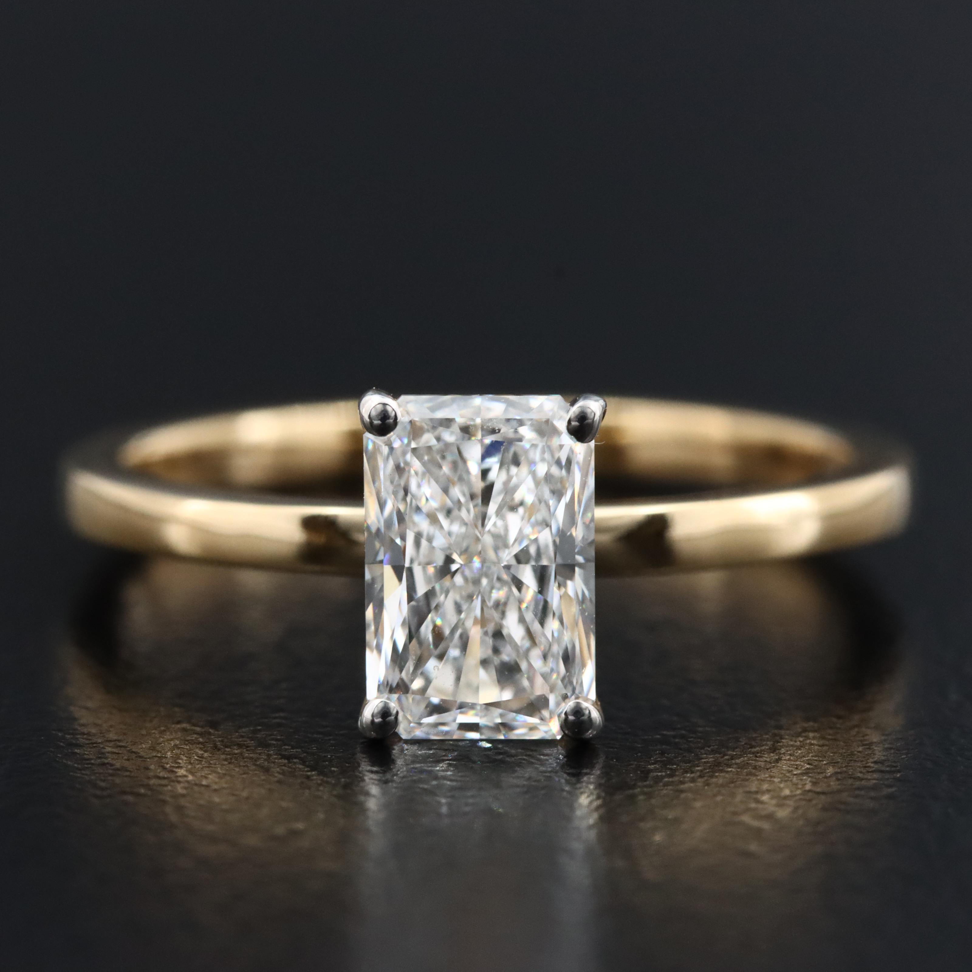 14K 1.07 CT Lab Grown Diamond Solitaire Ring with IGI Report