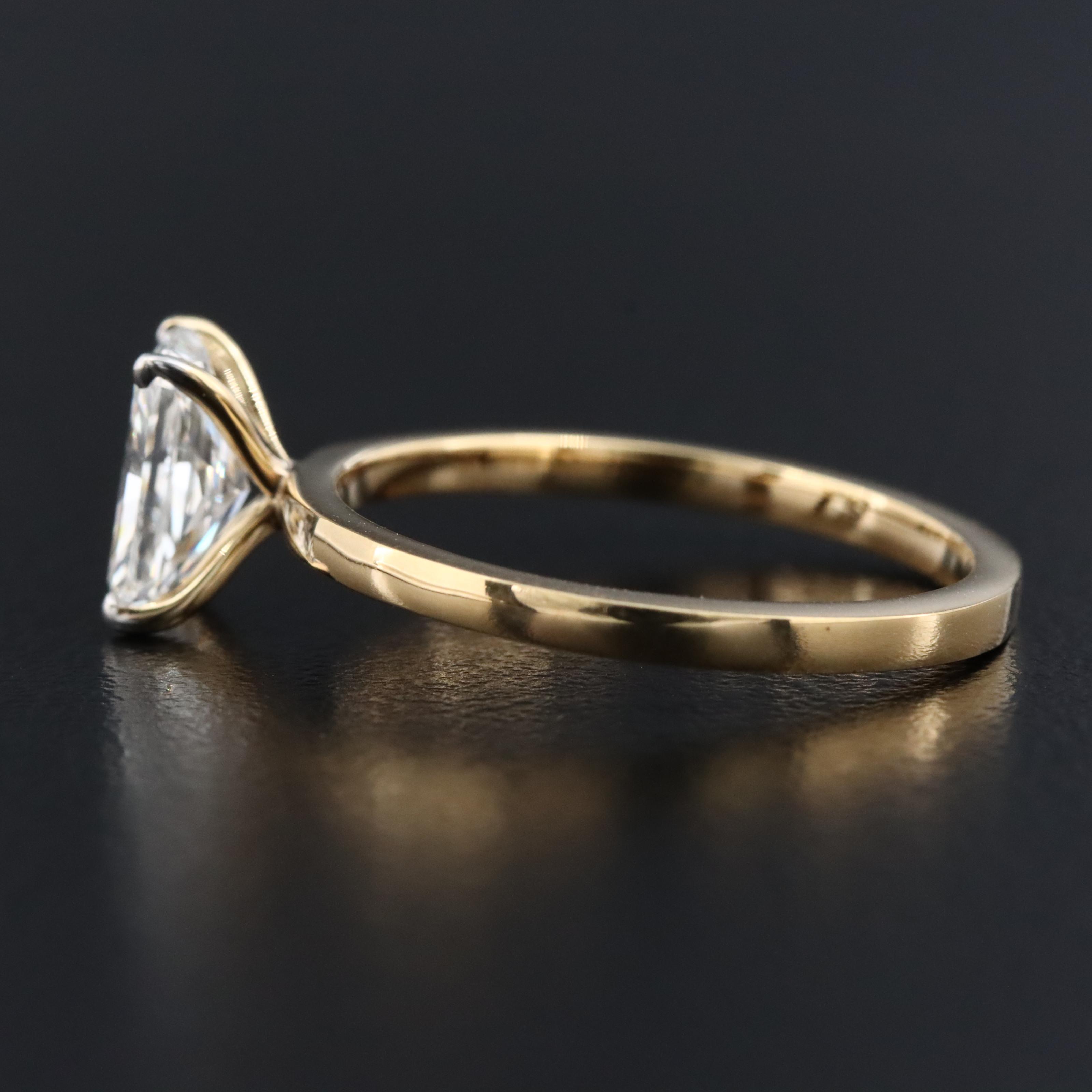 14K 1.07 CT Lab Grown Diamond Solitaire Ring with IGI Report